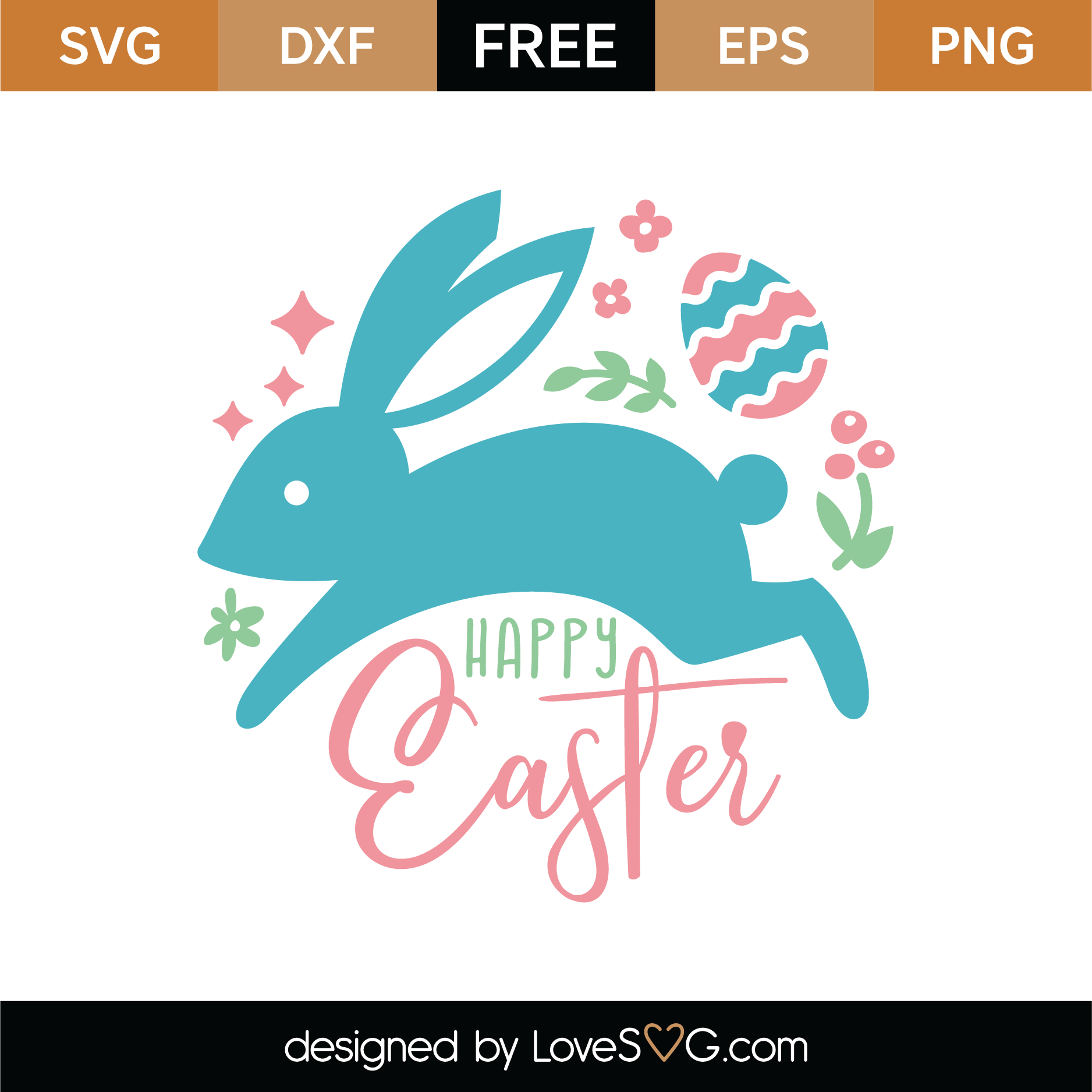 Download Free Hoppy Easter SVG Cut File | Lovesvg.com