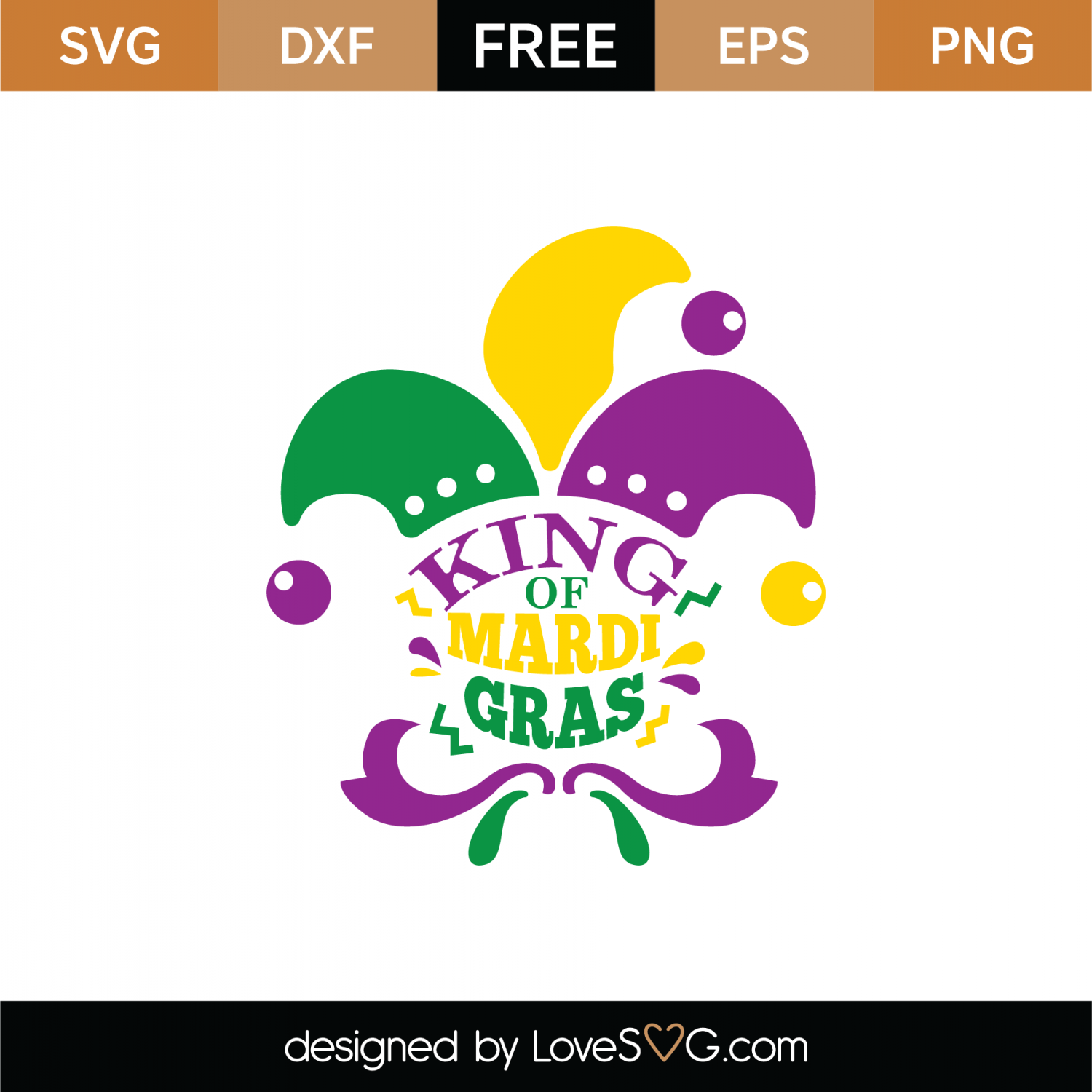 Free King of Mardi Gras SVG Cut File | Lovesvg.com