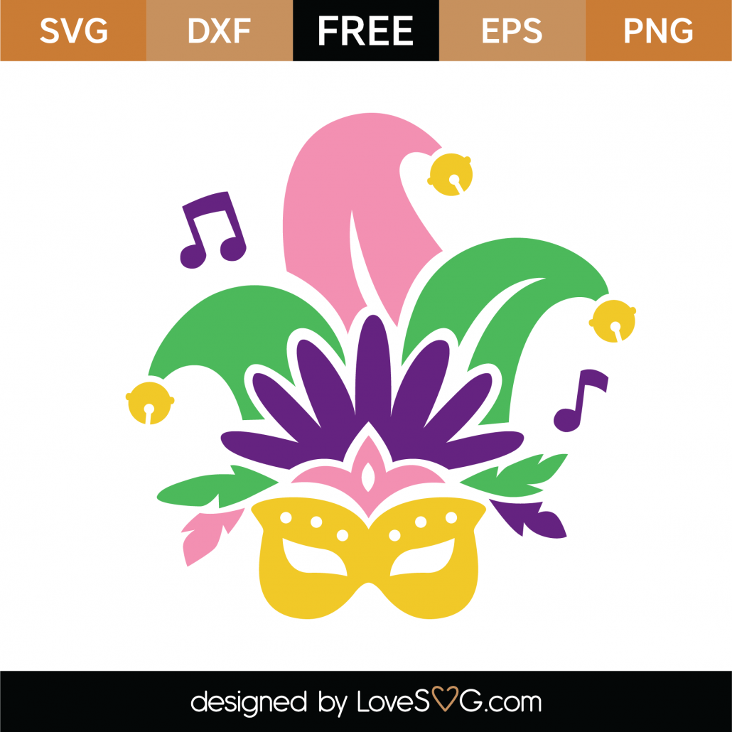 Free Mardi Gras Mask SVG Cut File | Lovesvg.com