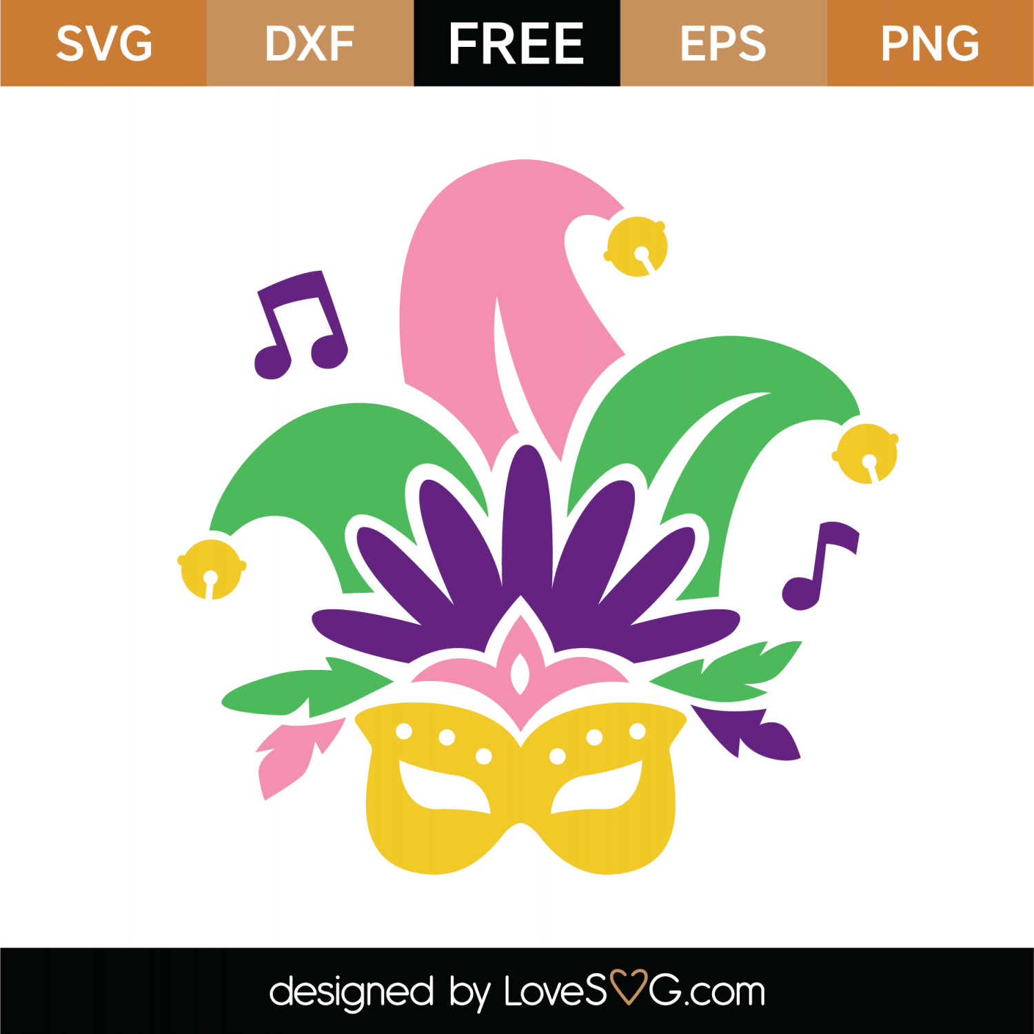 Download Free Mardi Gras Mask SVG Cut File | Lovesvg.com