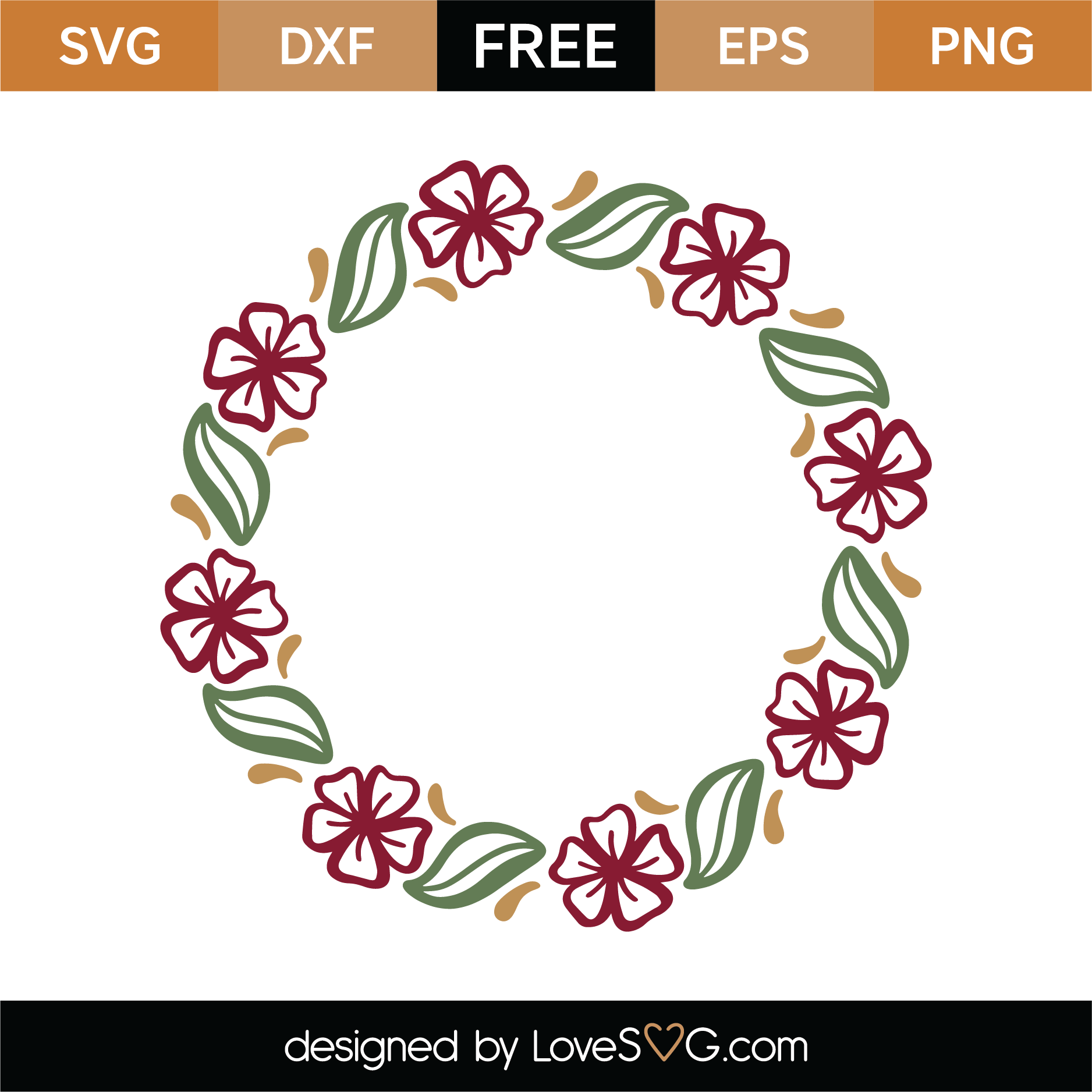 Free Spring Monogram Frame SVG Cut File | Lovesvg.com