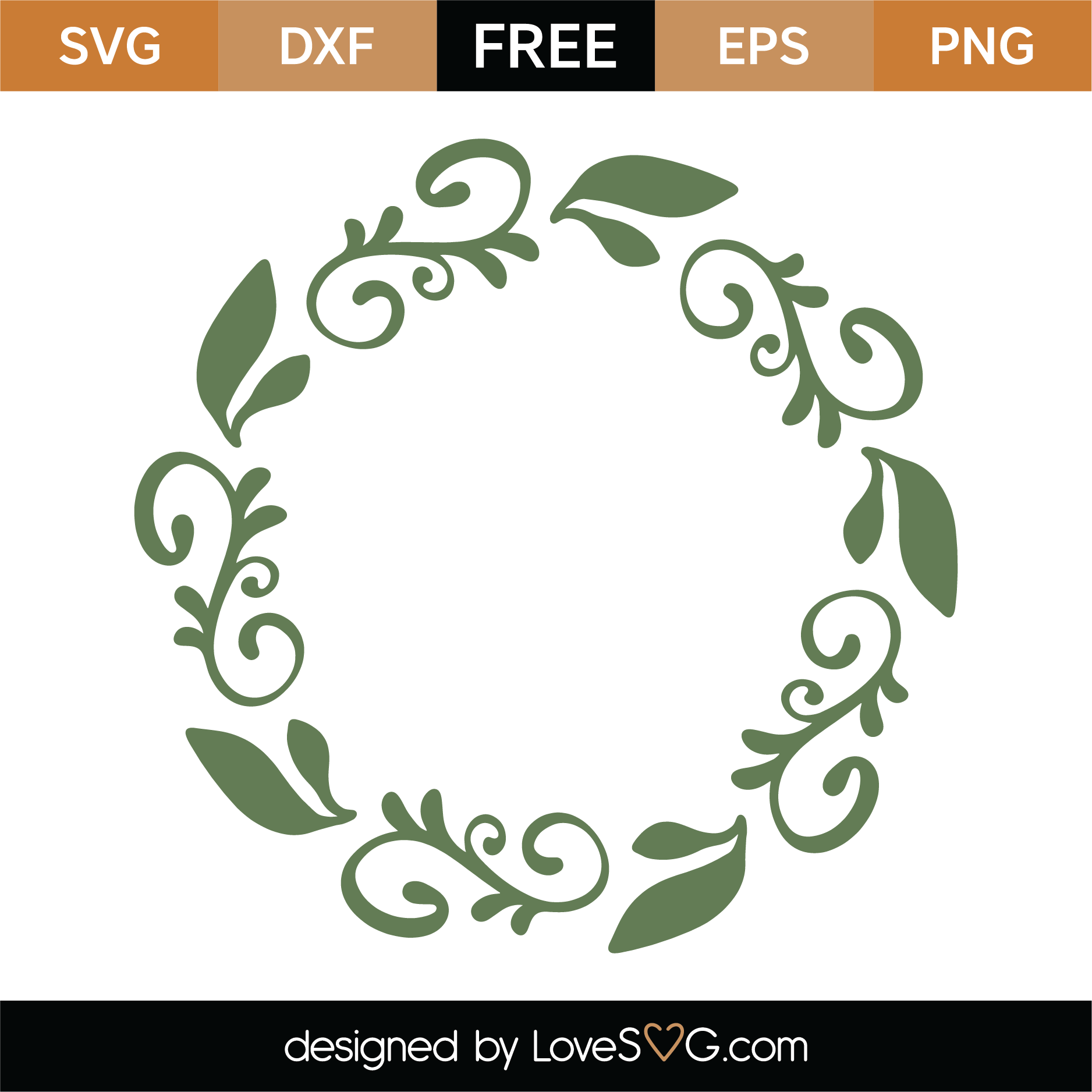 Free Spring Monogram Frame SVG Cut File | Lovesvg.com