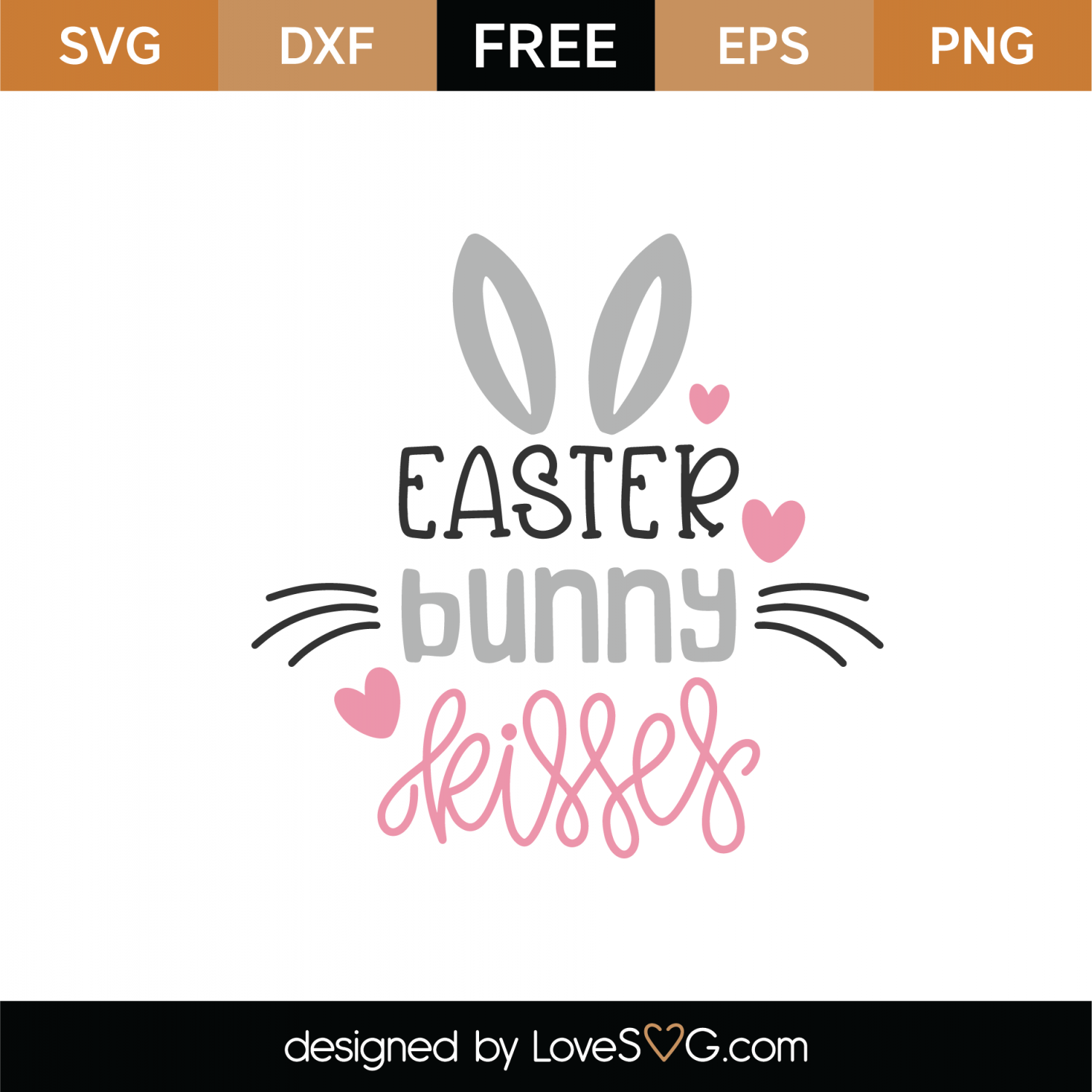 Free Easter Bunny Kisses SVG Cut File | Lovesvg.com