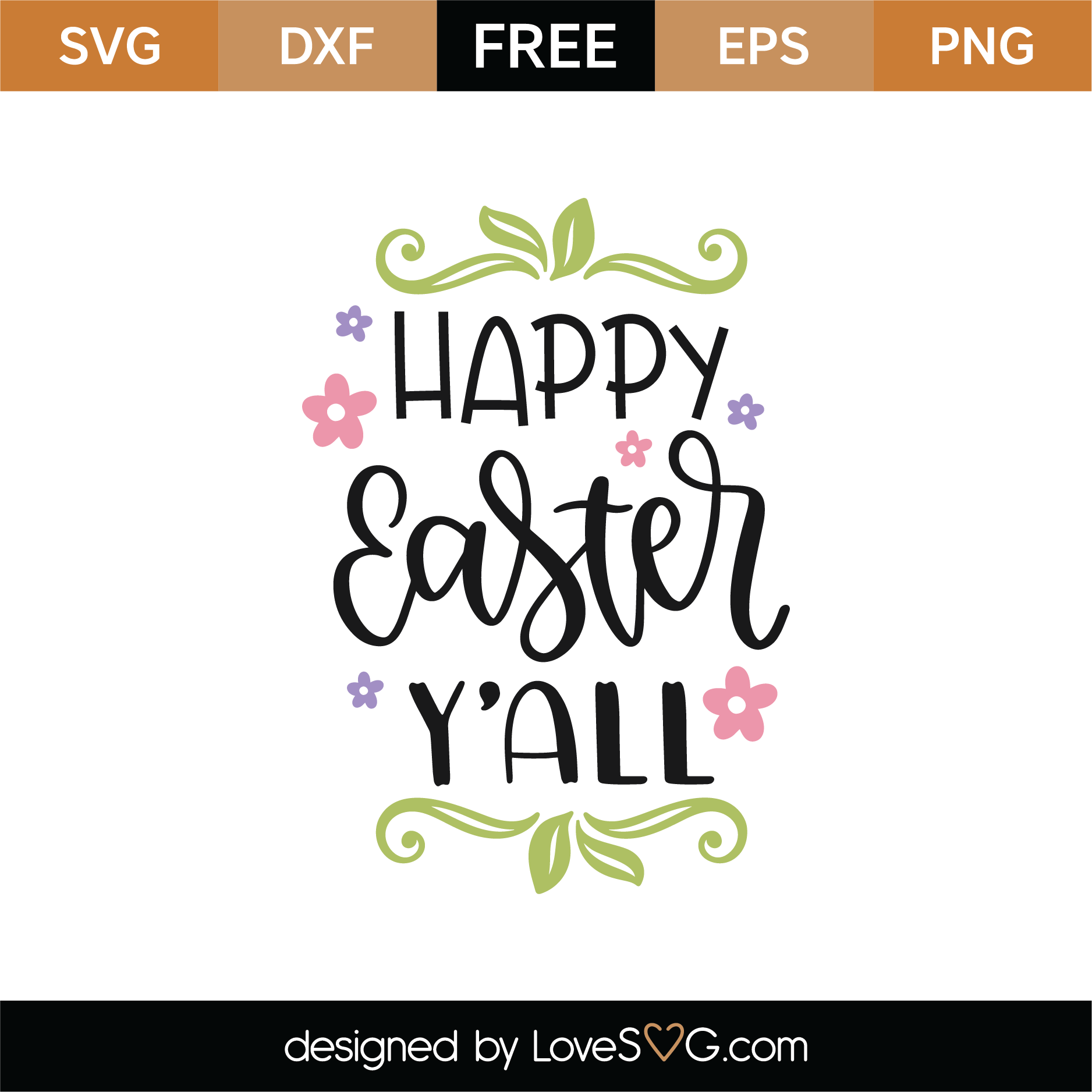 Free Happy Easter Y'all SVG Cut File | Lovesvg.com