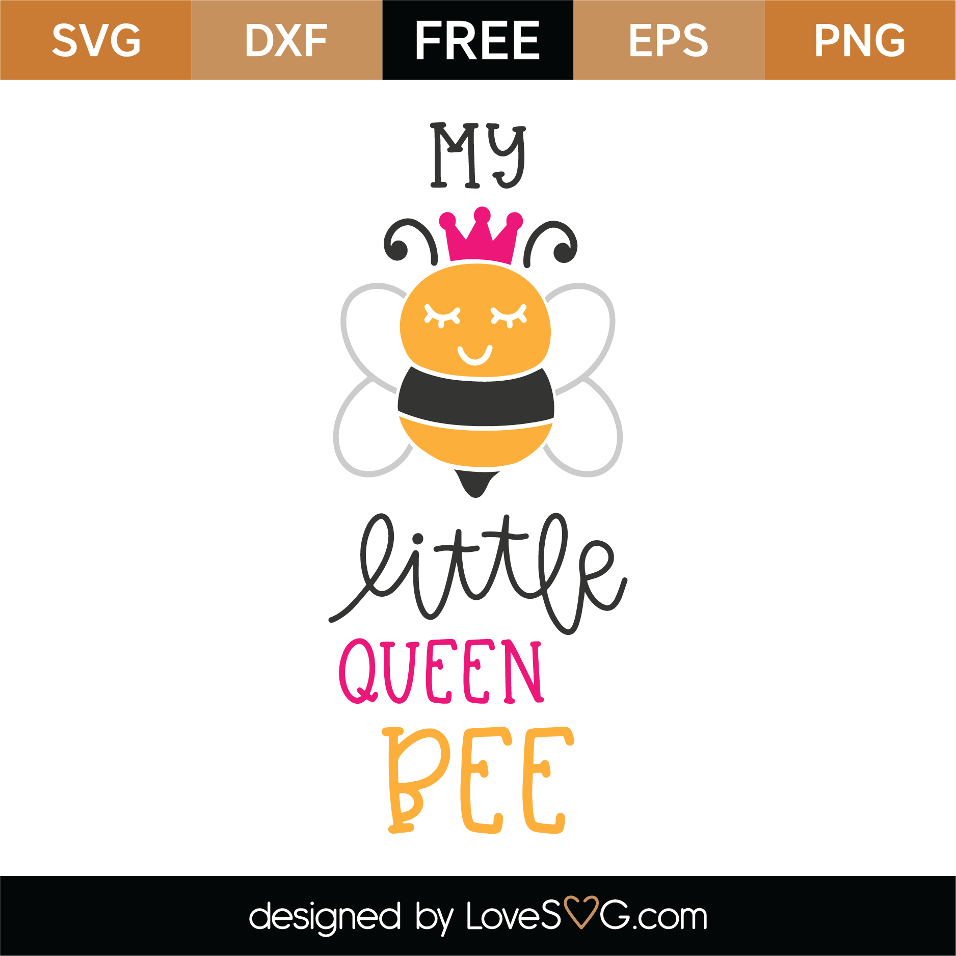 Free My Little Queen Bee SVG Cut File | Lovesvg.com