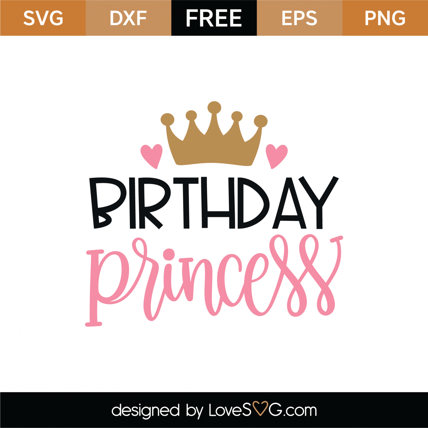 Free Birthday Princess SVG Cut File | Lovesvg.com