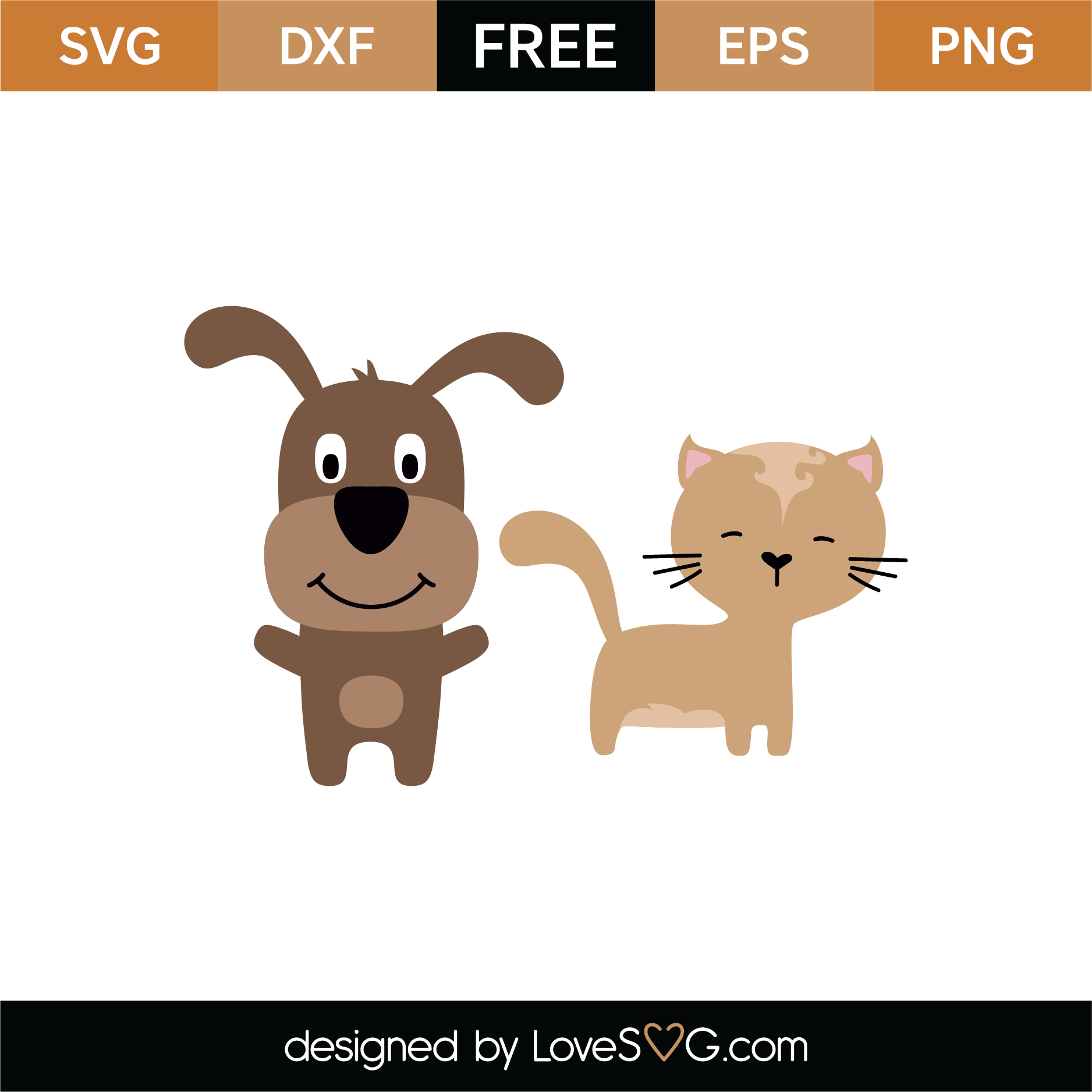 Free Cat and Dog SVG Cut File | Lovesvg.com
