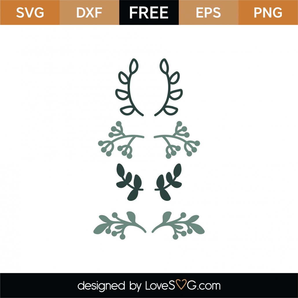 Free Floral Laurels SVG Cut File | Lovesvg.com