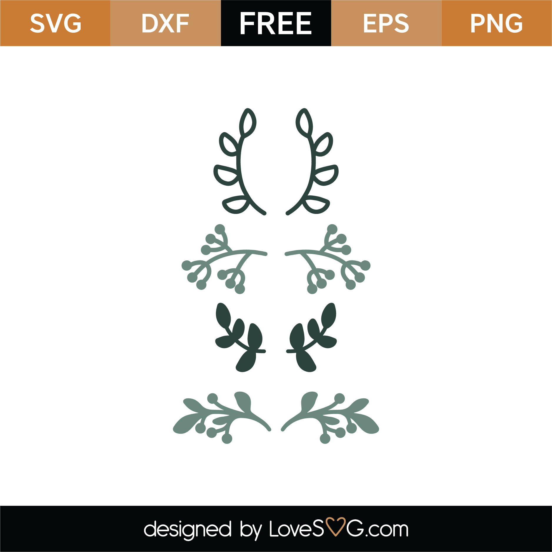 Free Floral Laurels SVG Cut File | Lovesvg.com