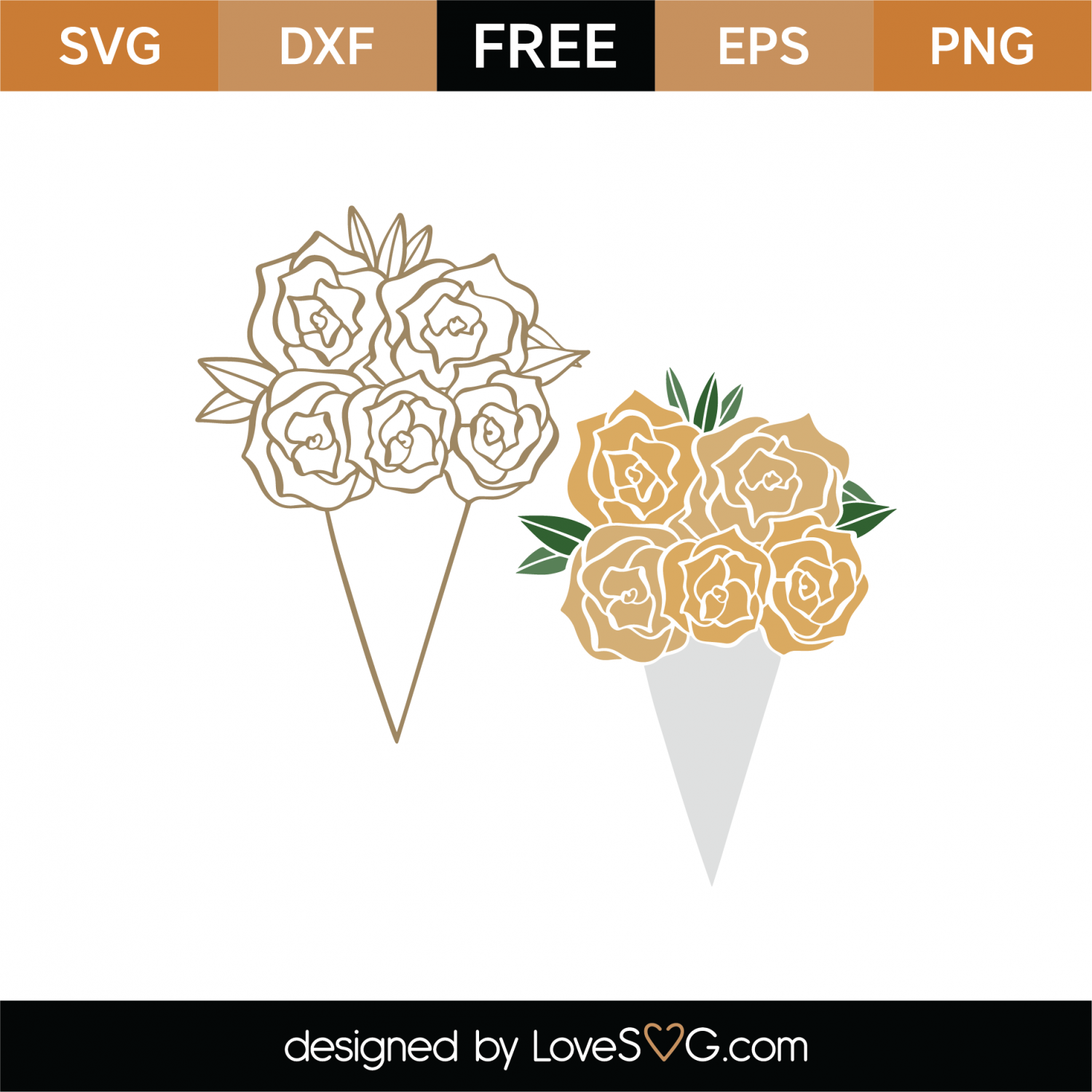 Download Free Flower Bouquet SVG Cut File | Lovesvg.com