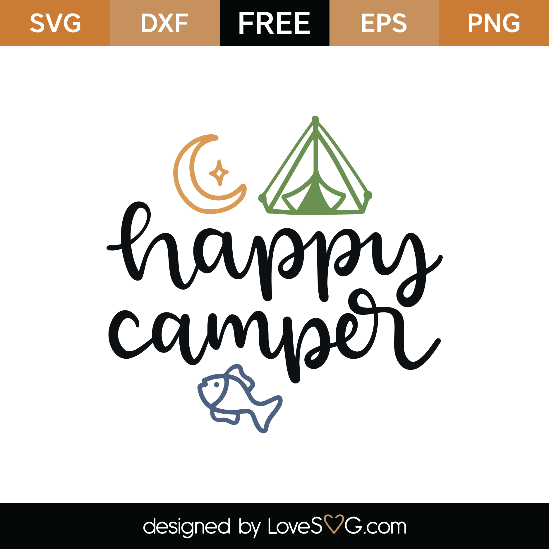 Download Free Happy Camper SVG Cut File | Lovesvg.com