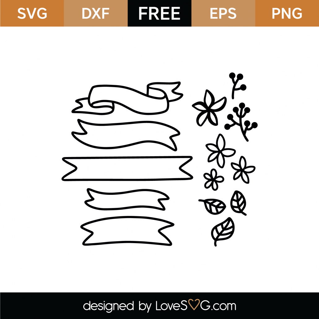 Download Free Ribbon Banners SVG Cut File | Lovesvg.com