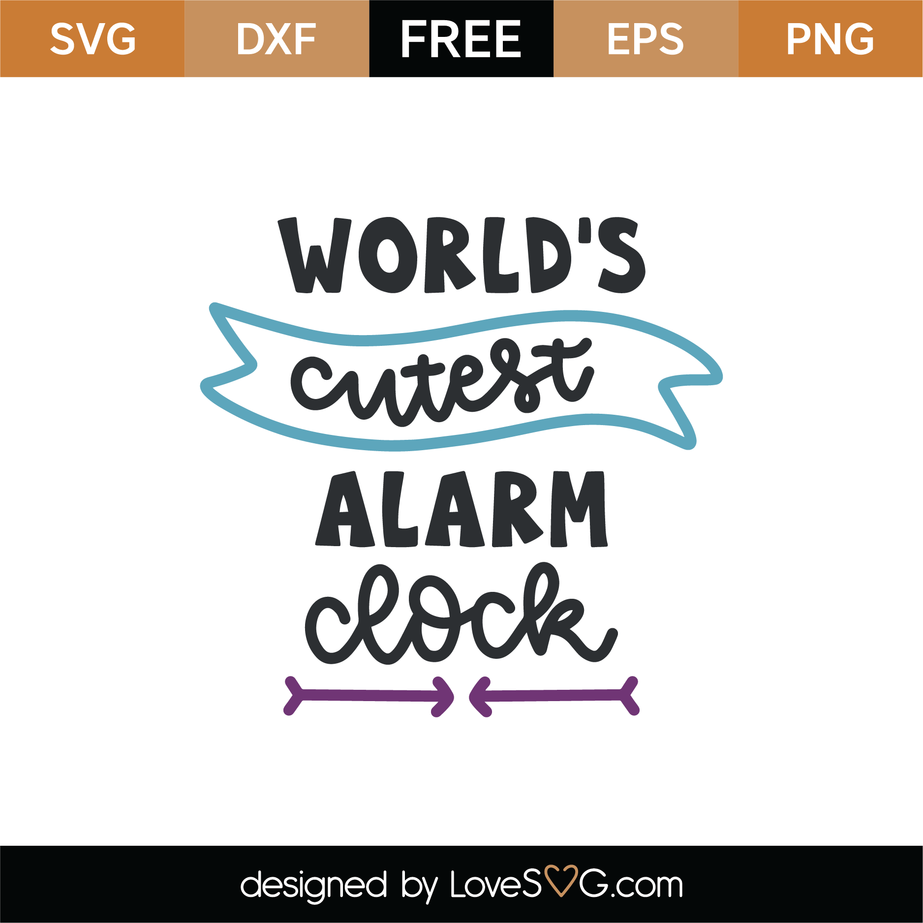Free World's Cutest Alarm Clock SVG Cut File | Lovesvg.com