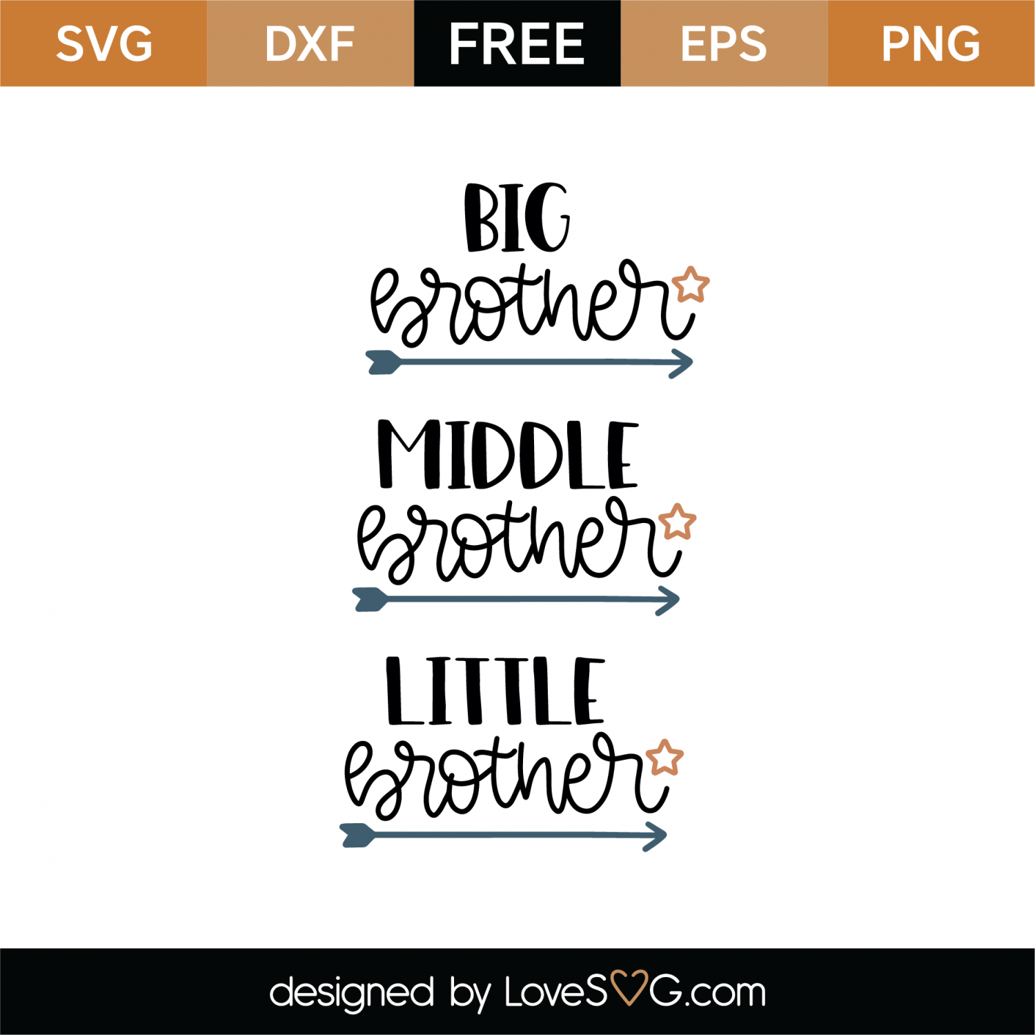 Download Free Big Brother Middle Brother Little Brother SVG Cut ...
