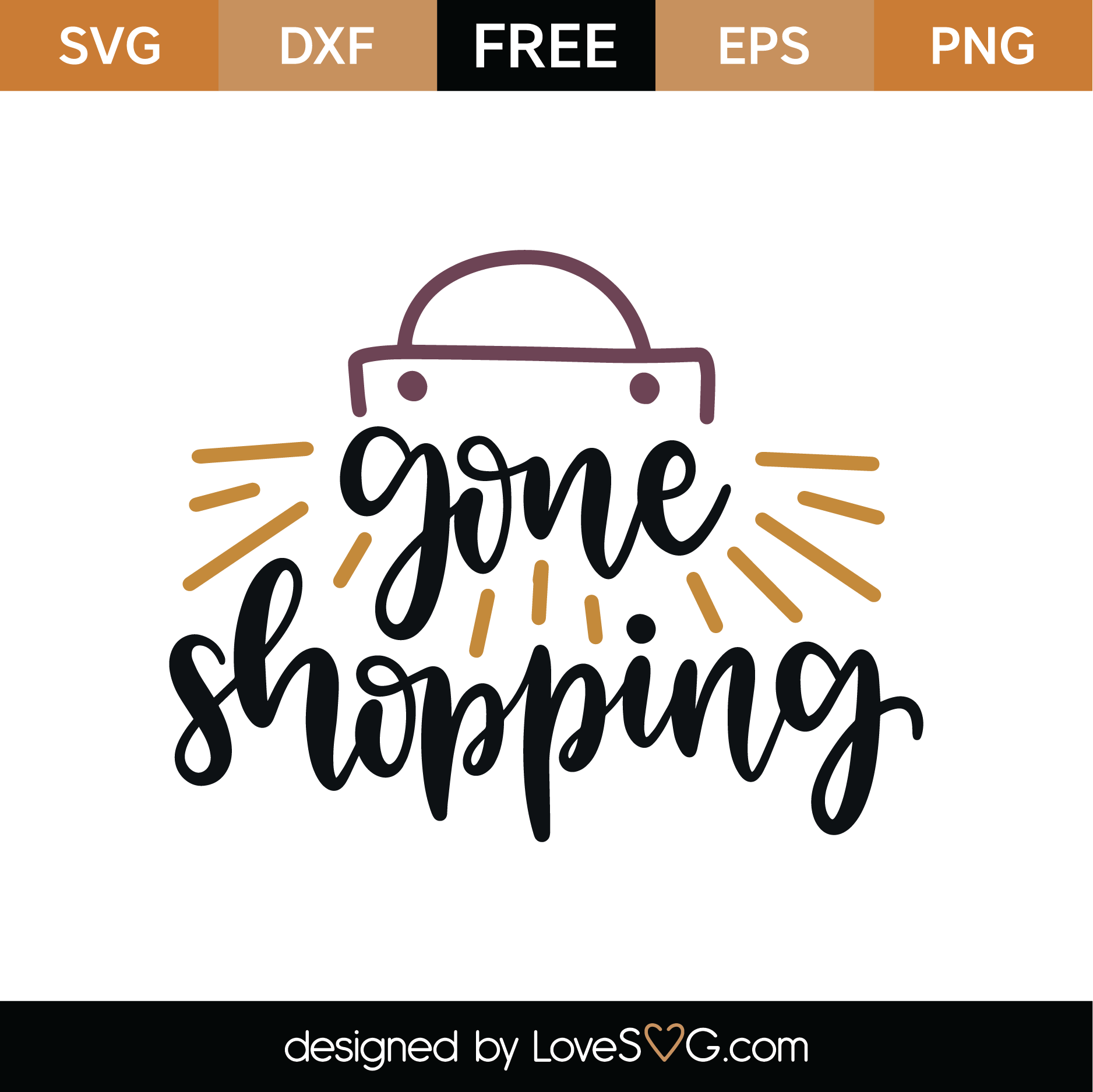 Download Free Gone Shopping SVG Cut File | Lovesvg.com