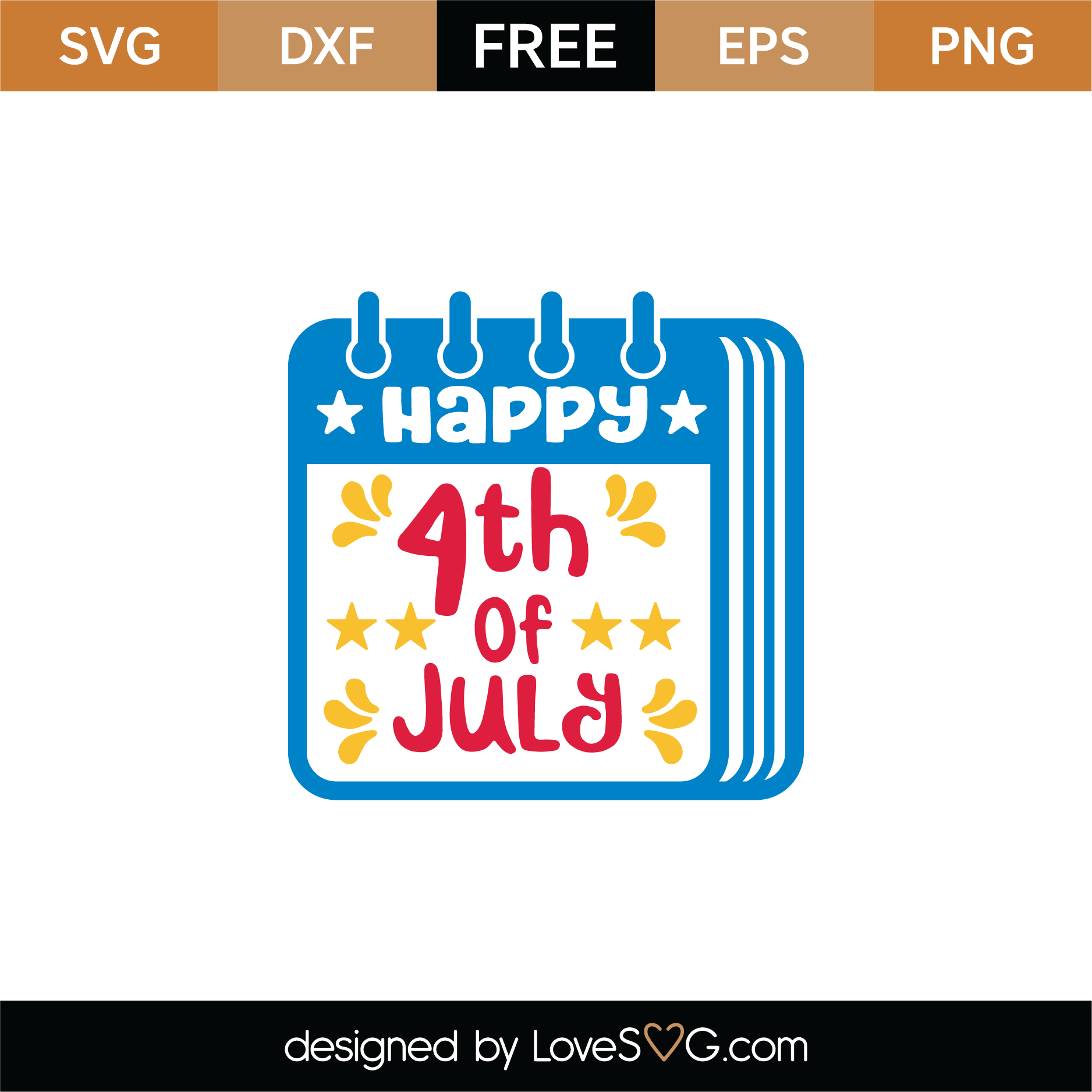 Download Free Happy 4th Of July SVG Cut File | Lovesvg.com