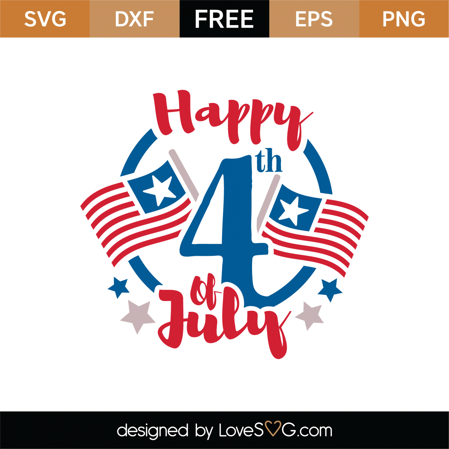 Free Happy 4th of July SVG Cut File | Lovesvg.com