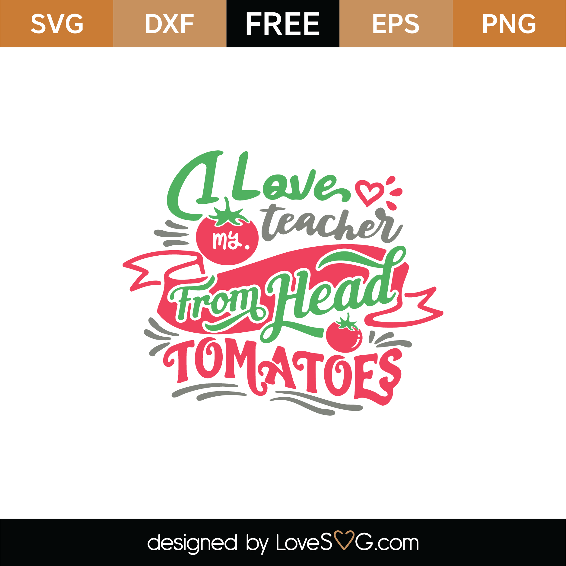 Free I Love My Teacher SVG Cut File 9066 | Lovesvg.com