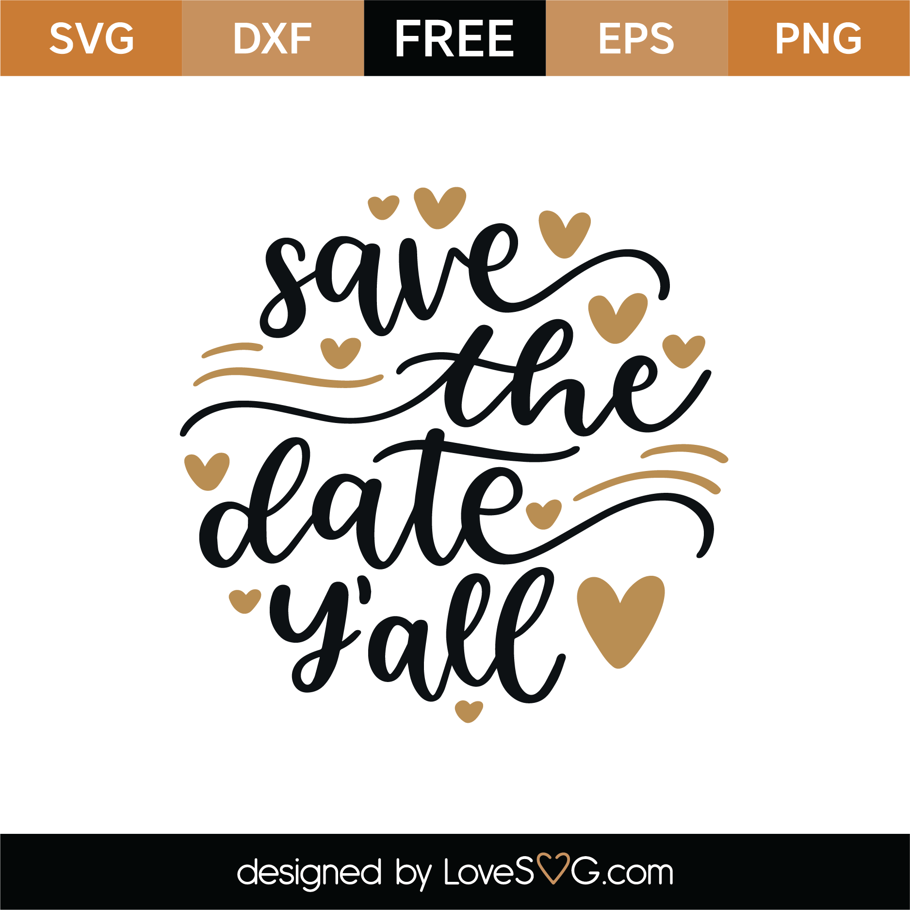 Free Save The Date Y'all SVG Cut File | Lovesvg.com