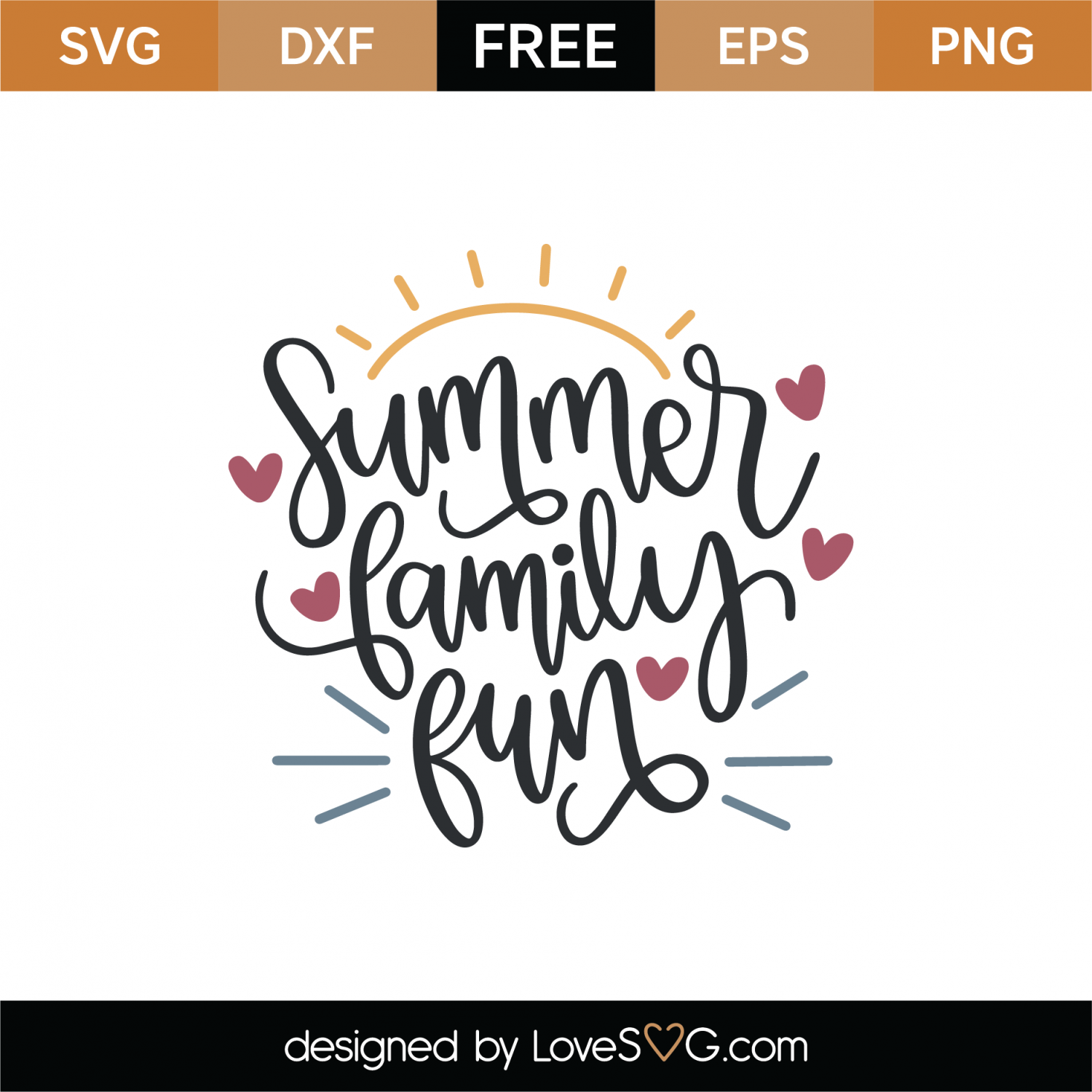Free Summer Family Fun SVG Cut File | Lovesvg.com
