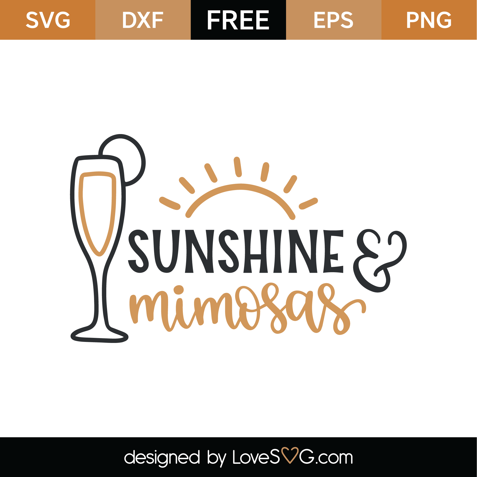 Free Sunshine And Mimosas SVG Cut File | Lovesvg.com