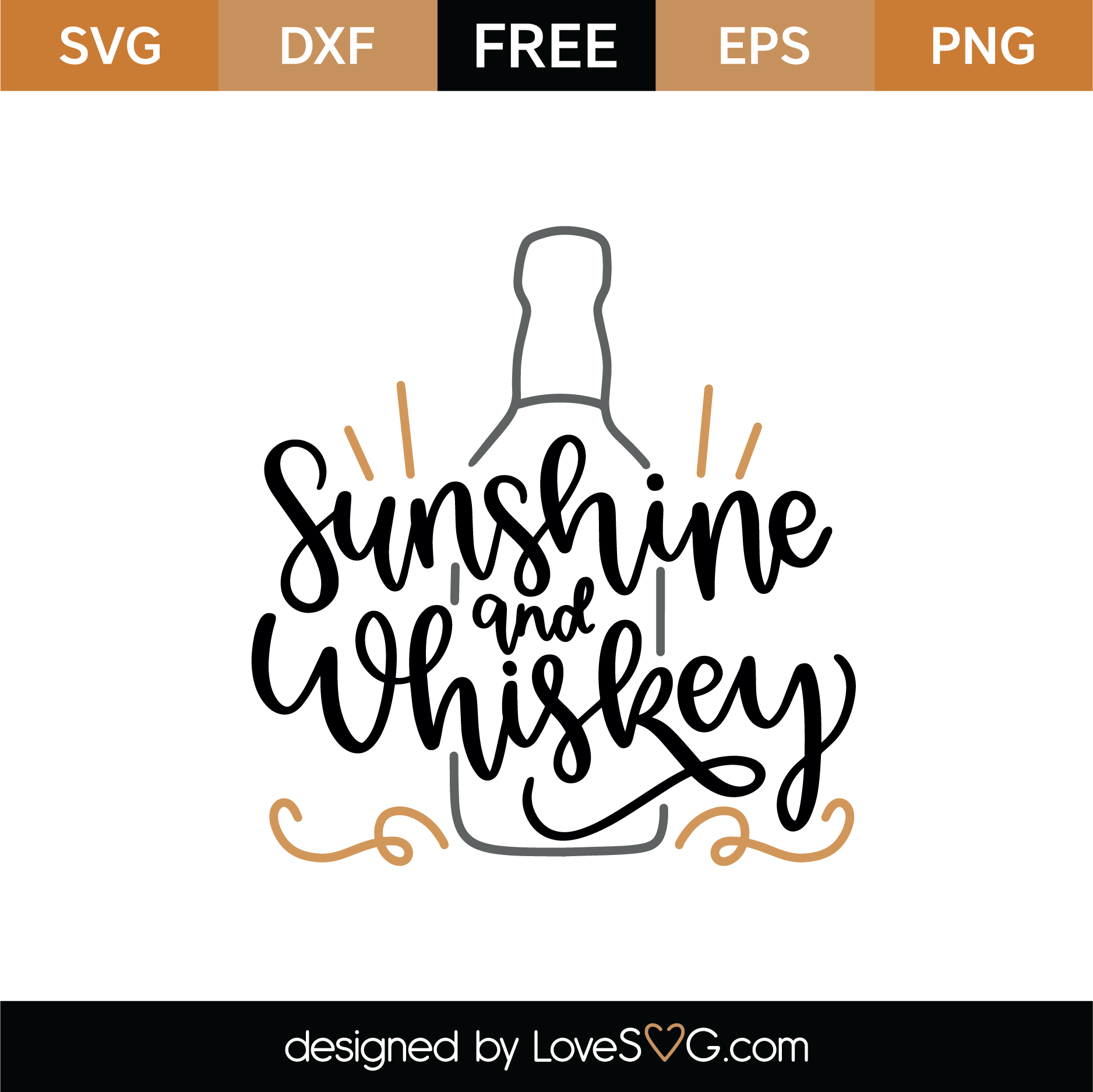 Download Free Sunshine and Whiskey SVG Cut File | Lovesvg.com