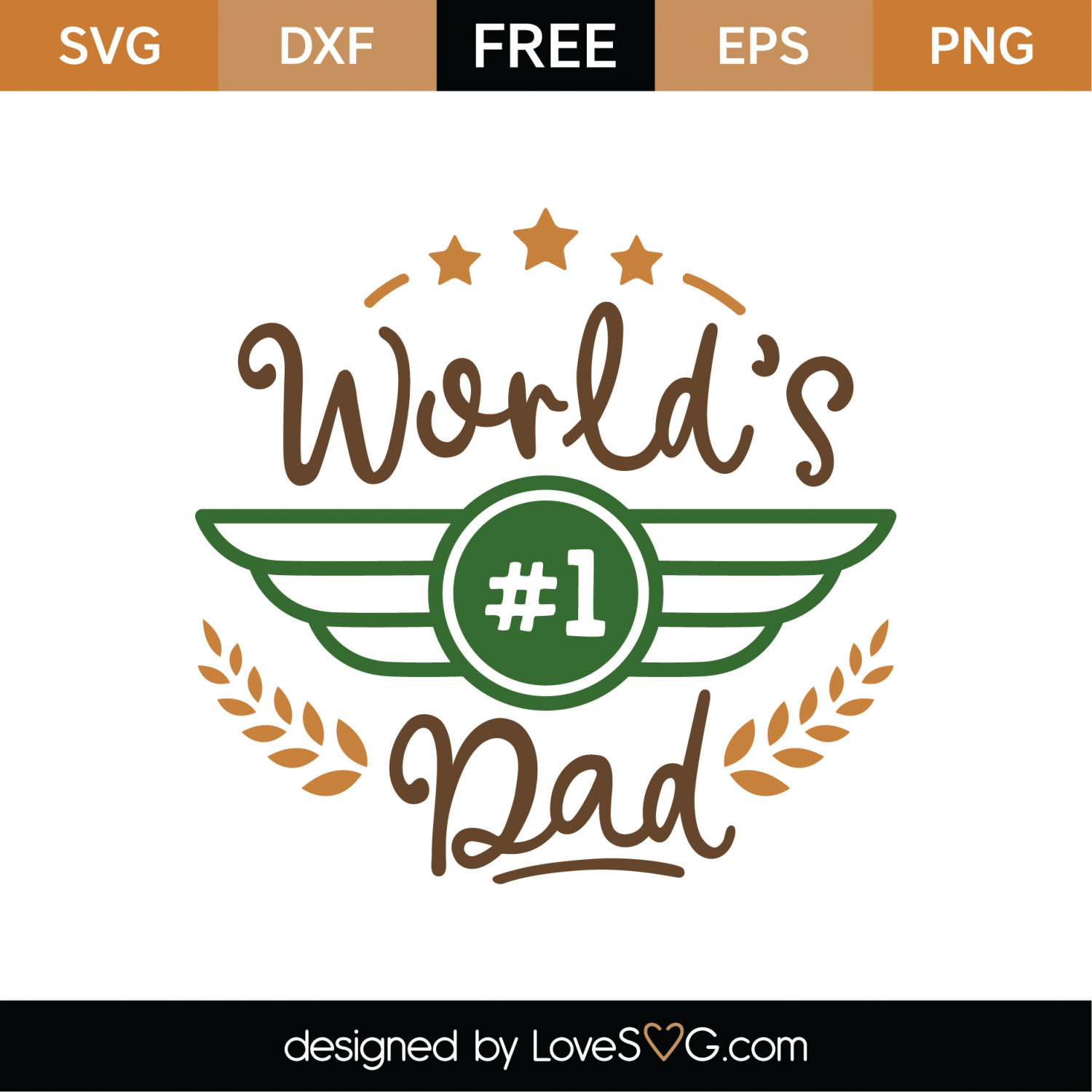 Free World's #1 Dad SVG Cut File | Lovesvg.com