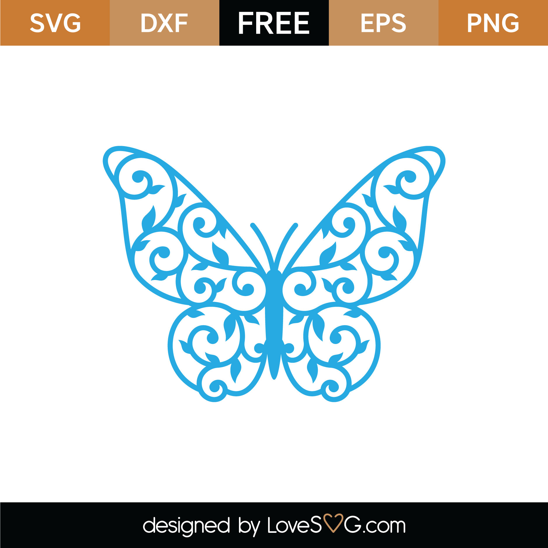 Free Butterfly Mandala SVG Cut File | Lovesvg.com