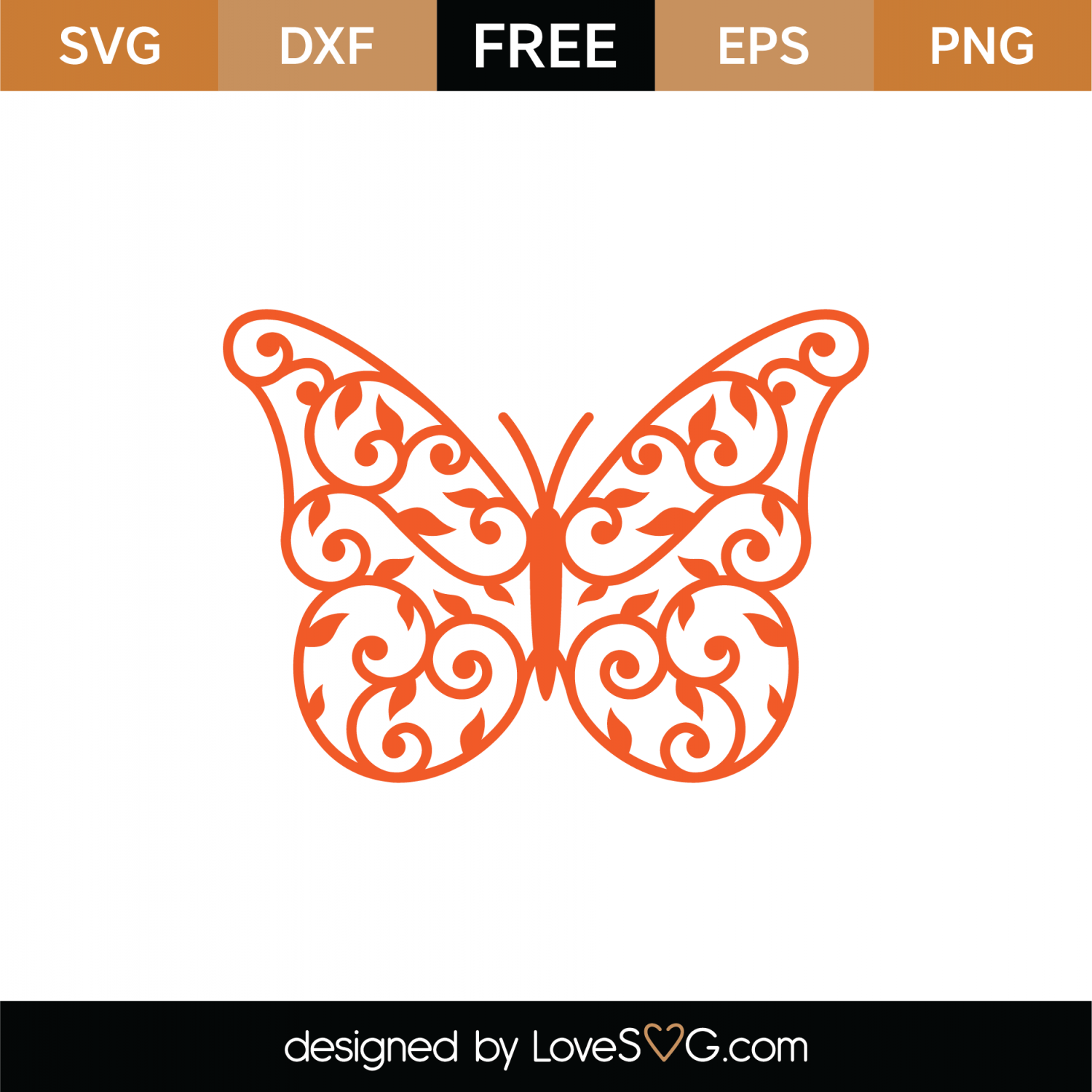 Free Butterfly Mandala SVG Cut File | Lovesvg.com