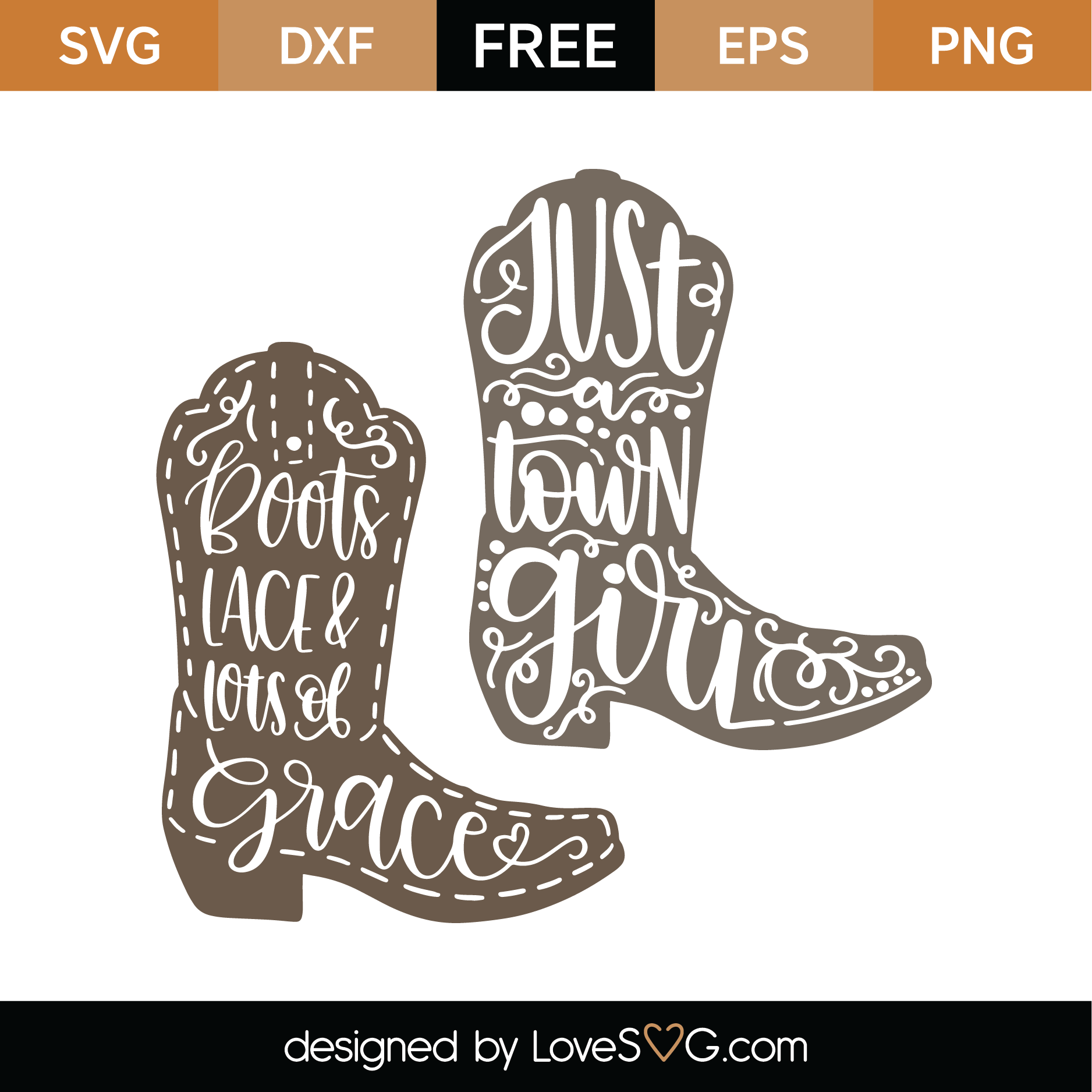 Download Free Cowboy Boots with Words SVG Cut File | Lovesvg.com