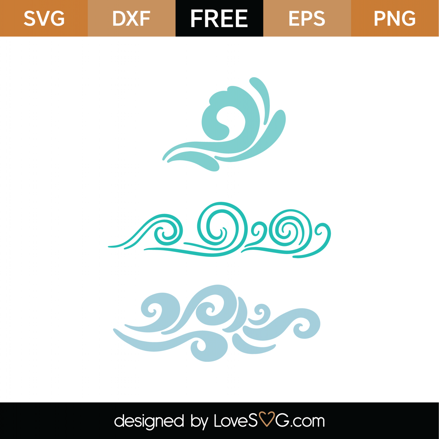 Download Free Decorative Waves SVG Cut File | Lovesvg.com