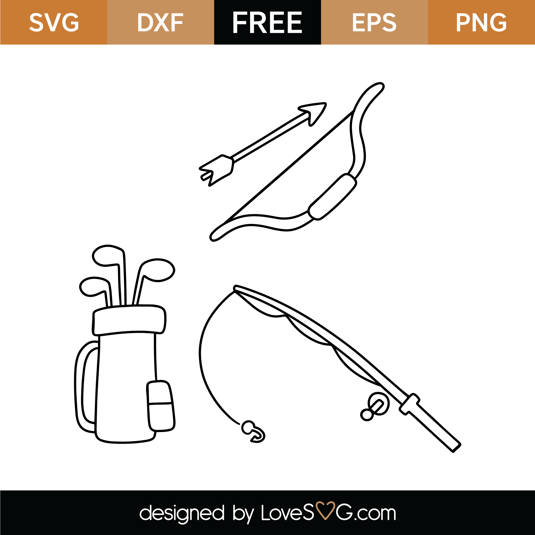 Download Free Fishing and Golf SVG Cut File | Lovesvg.com