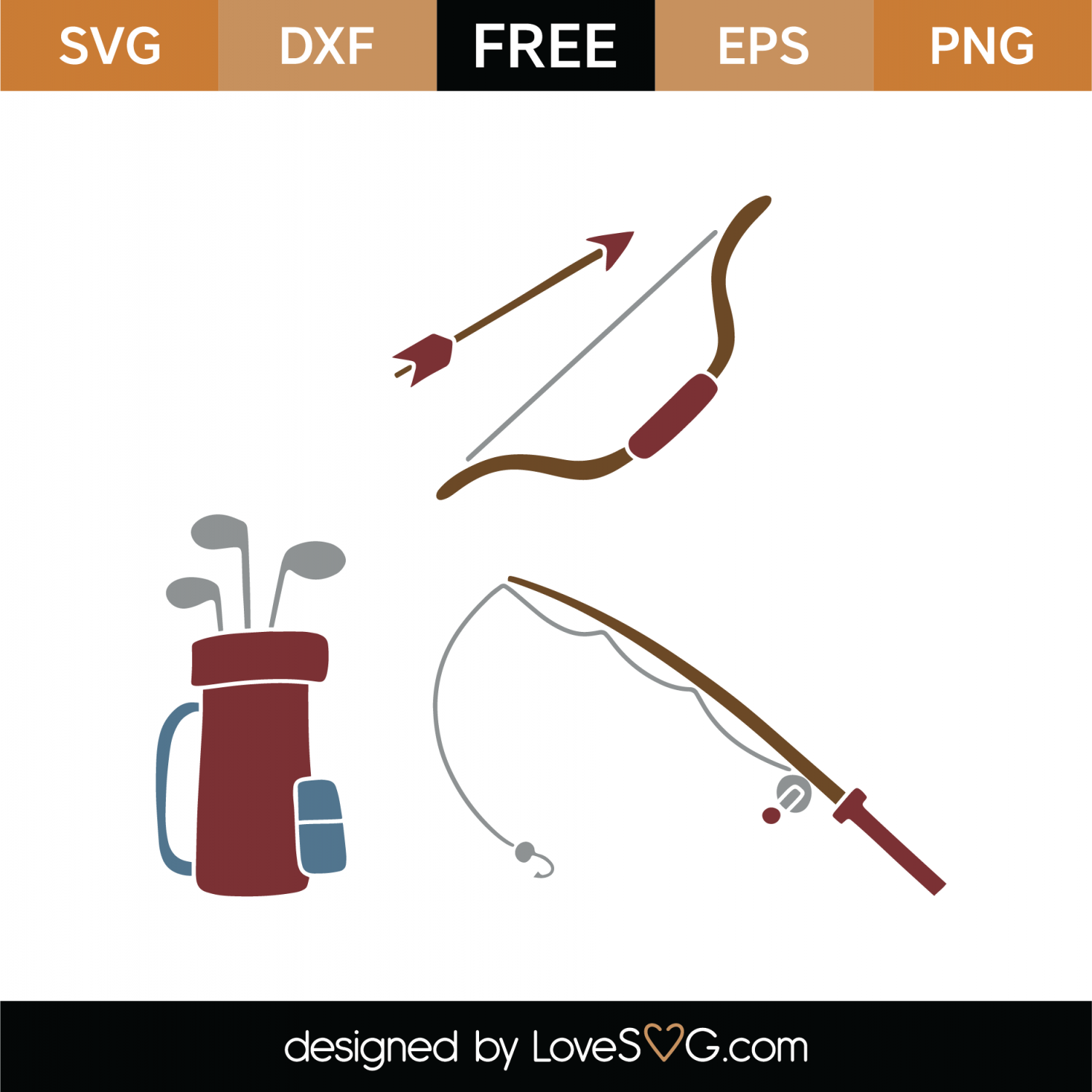 Download Free Fishing and Golf SVG Cut File | Lovesvg.com