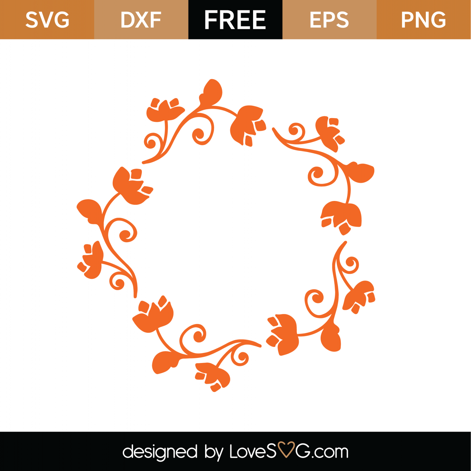 Download Free Floral Monogram Frame SVG Cut File | Lovesvg.com