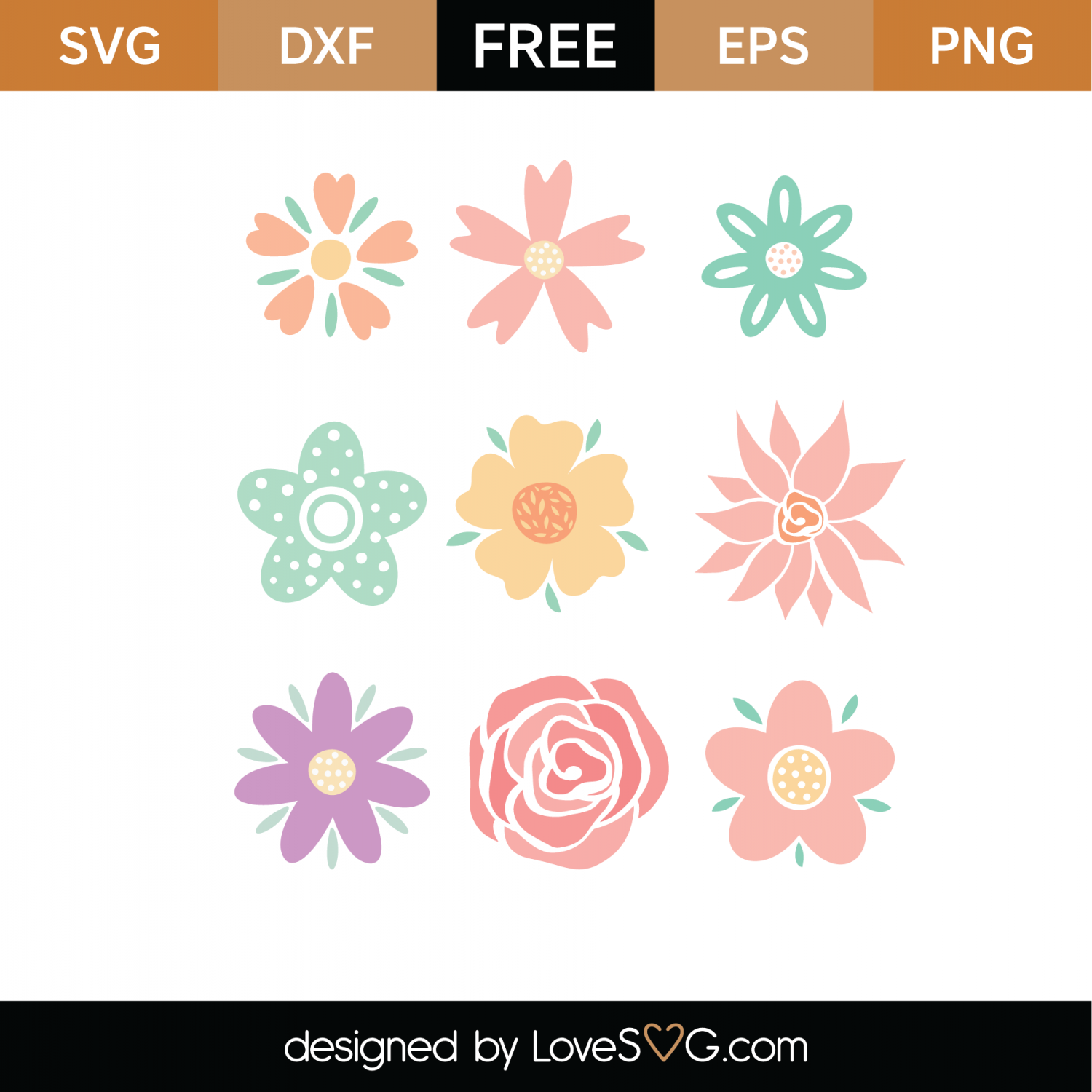 Free Flowers SVG Cut File | Lovesvg.com