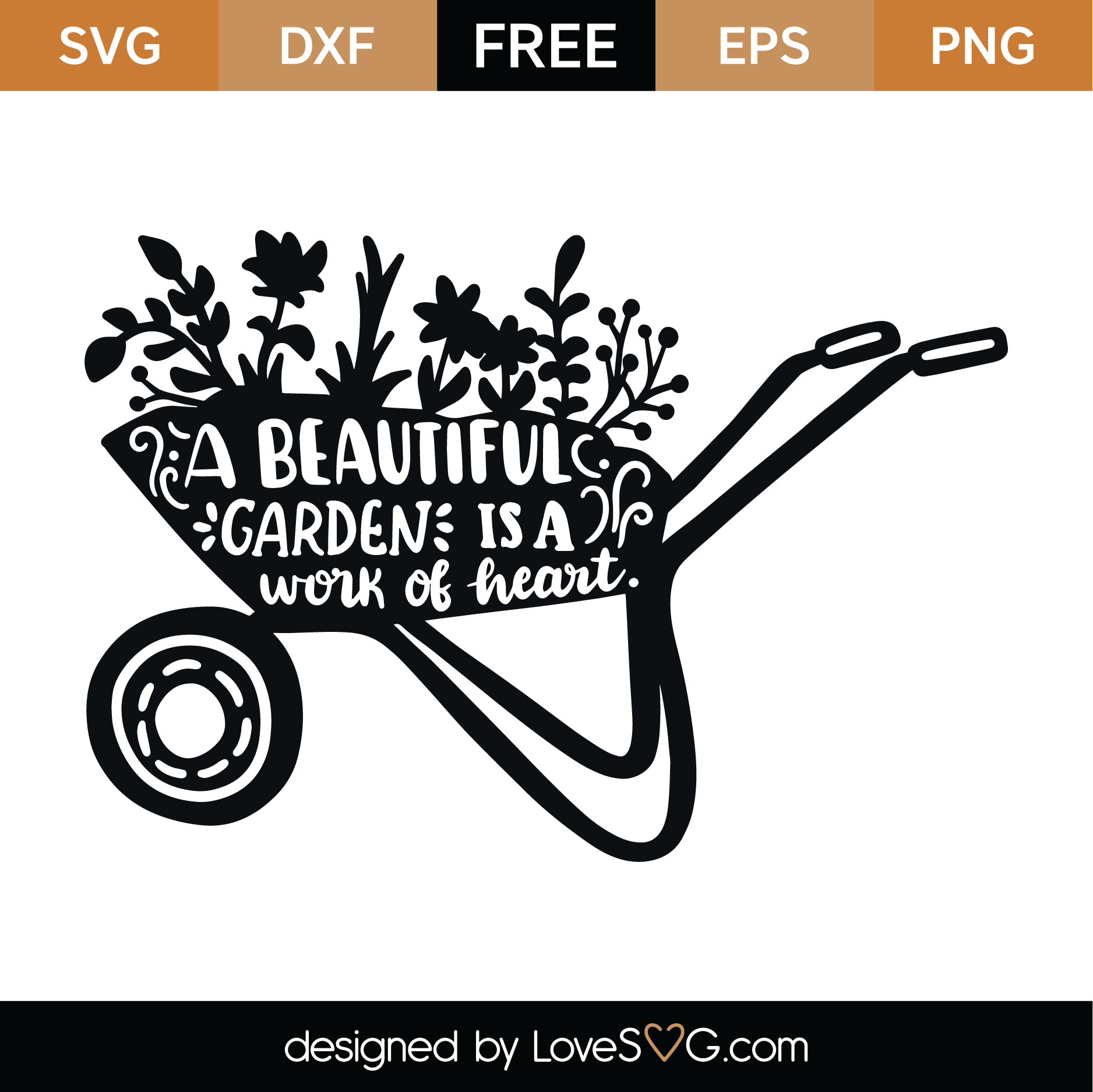 Download Free Garden Trolley Word Art SVG Cut File | Lovesvg.com