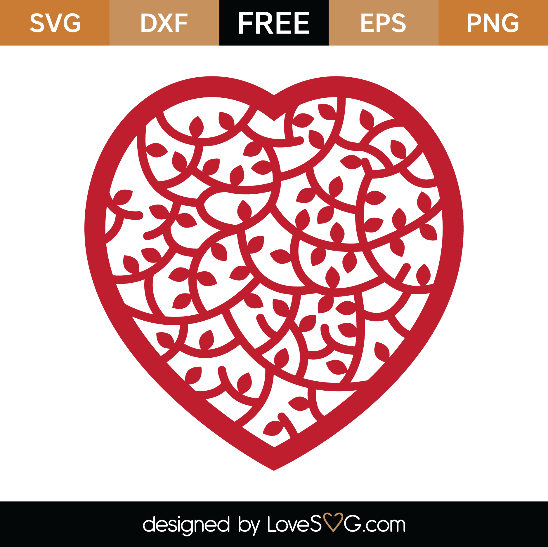 Free Heart Mandala SVG Cut File | Lovesvg.com