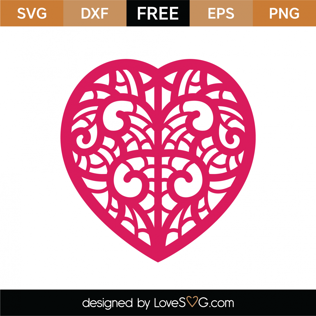 Free Heart Mandala SVG Cut File | Lovesvg.com