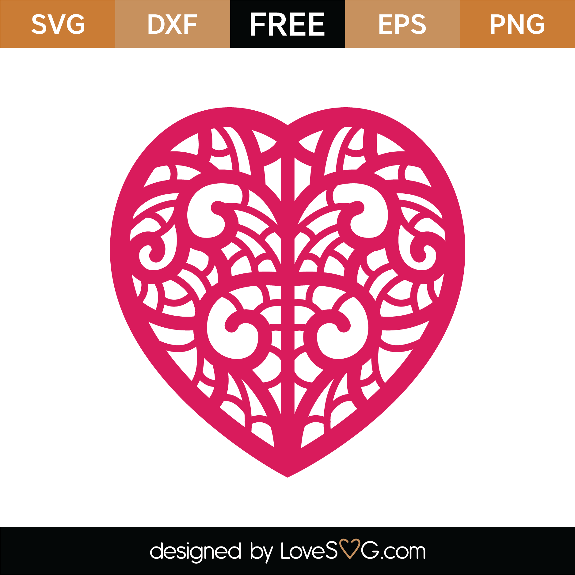 Download Free Heart Mandala SVG Cut File | Lovesvg.com