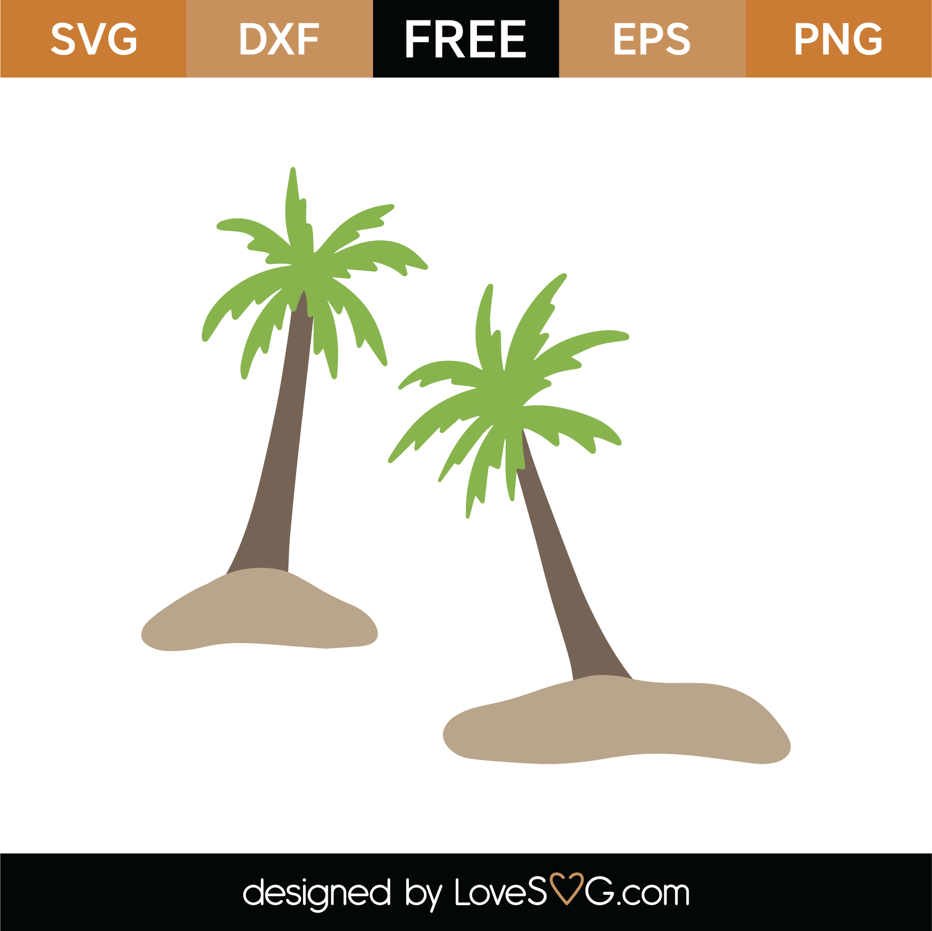 Free Palm Trees SVG Cut File | Lovesvg.com