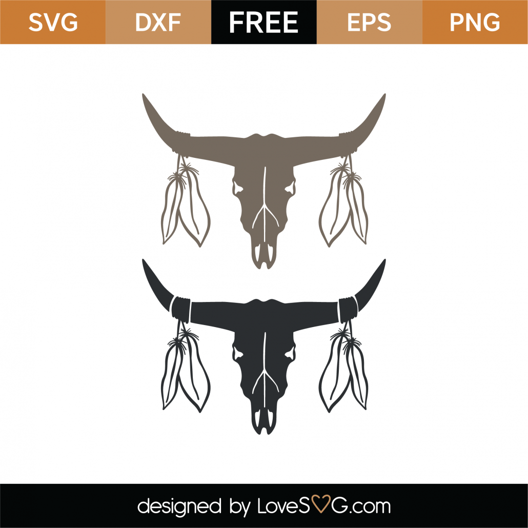 Download Free Skull Bulls SVG Cut File | Lovesvg.com