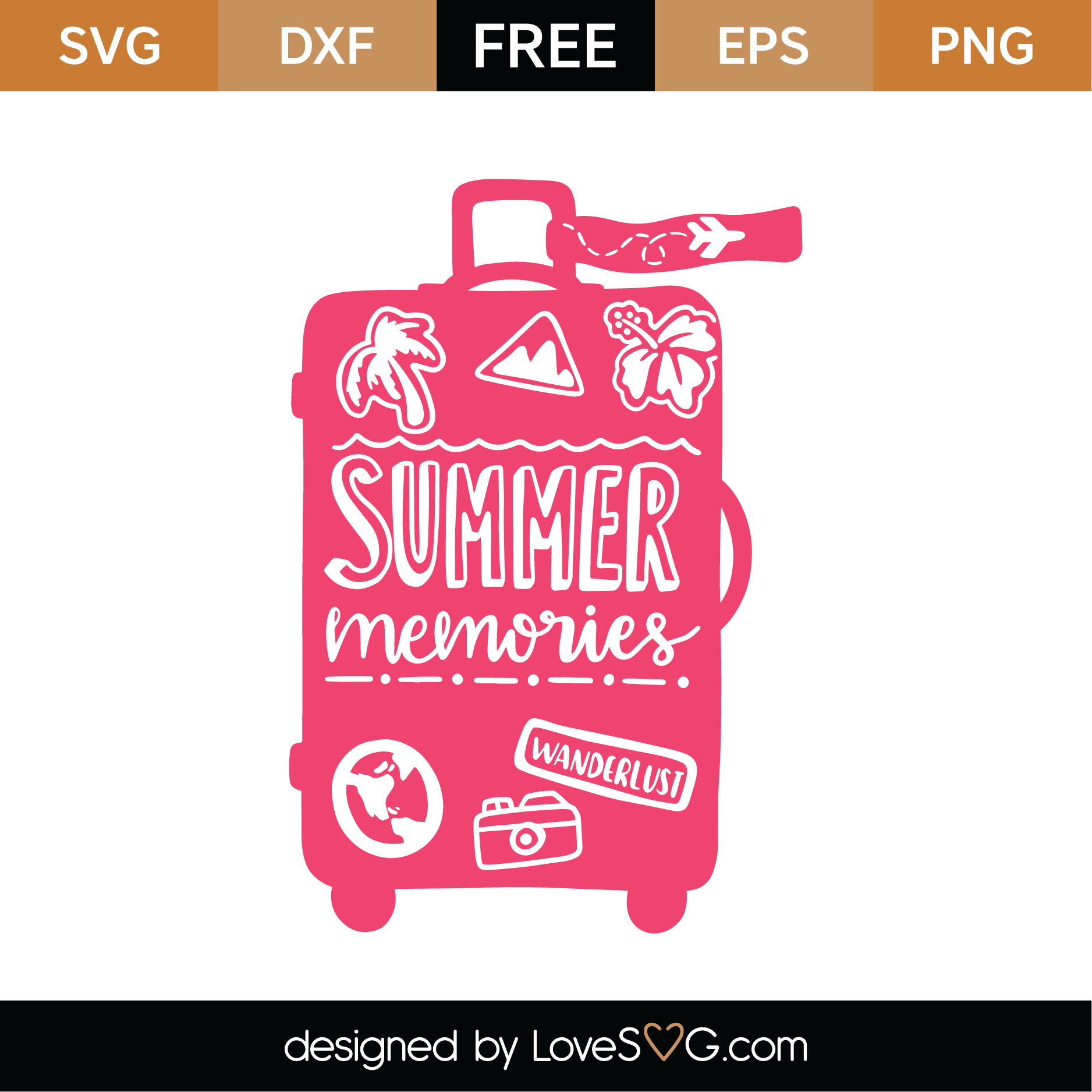 Download Free Summer Memories Luggage SVG Cut File | Lovesvg.com