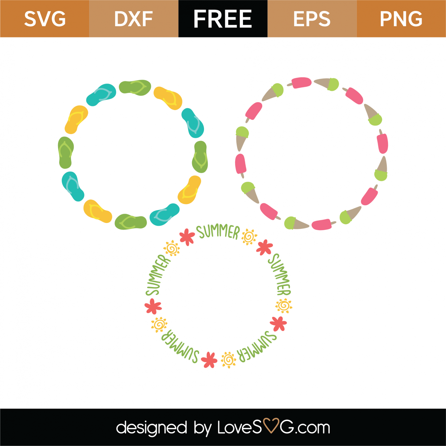 Download Free Summer Monogram Frames SVG Cut File | Lovesvg.com