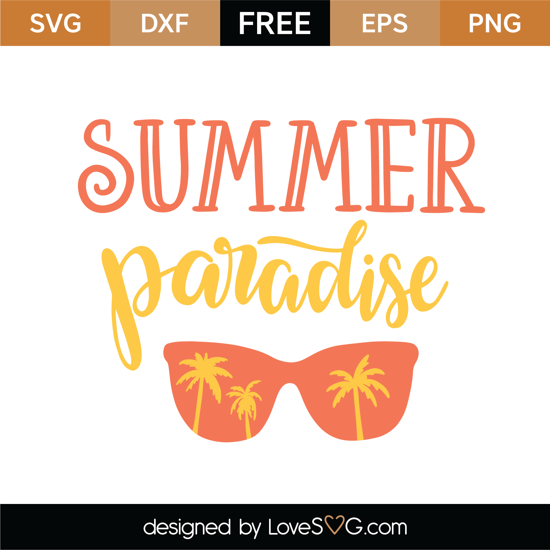 Download Free Summer Paradise Shades SVG Cut File | Lovesvg.com