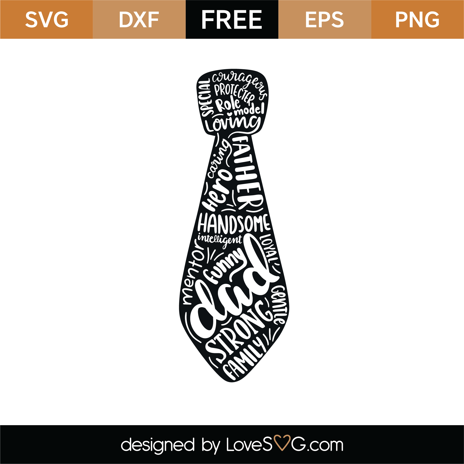 Download Free Tie Word Art SVG Cut File | Lovesvg.com