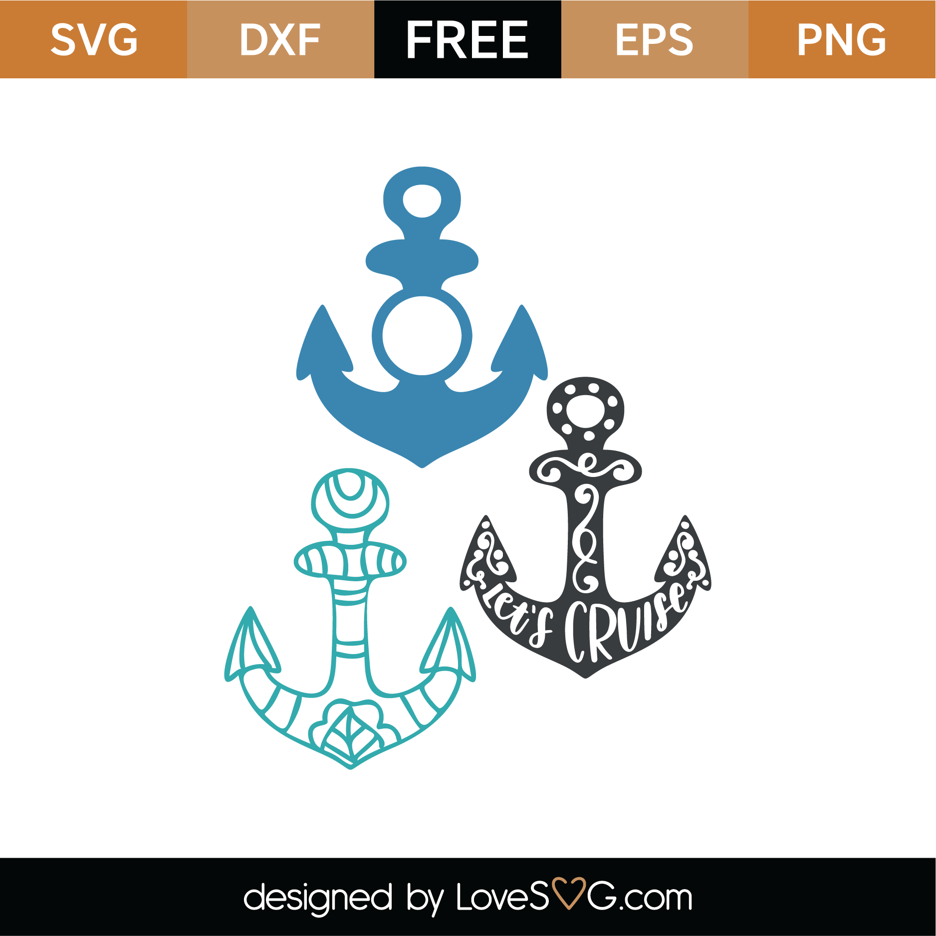 Free Anchors SVG Cut File | Lovesvg.com