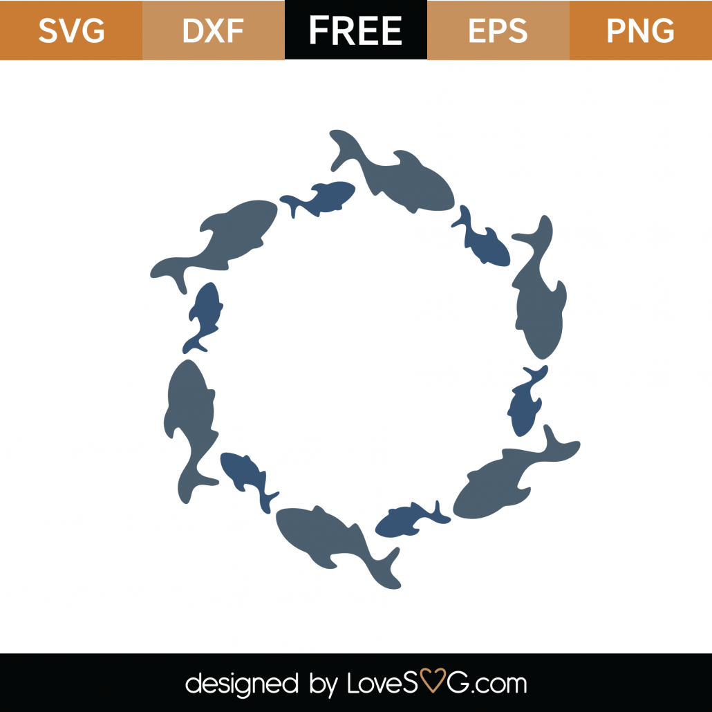 Download Free Fishes Monogram Frame SVG Cut File | Lovesvg.com