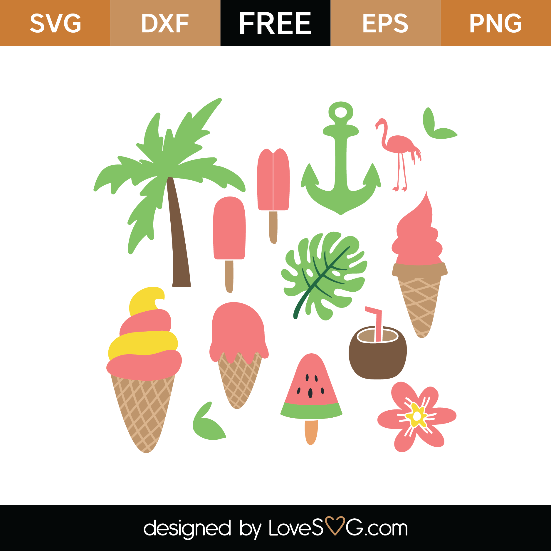 Download Free Summer Elements SVG Cut File | Lovesvg.com