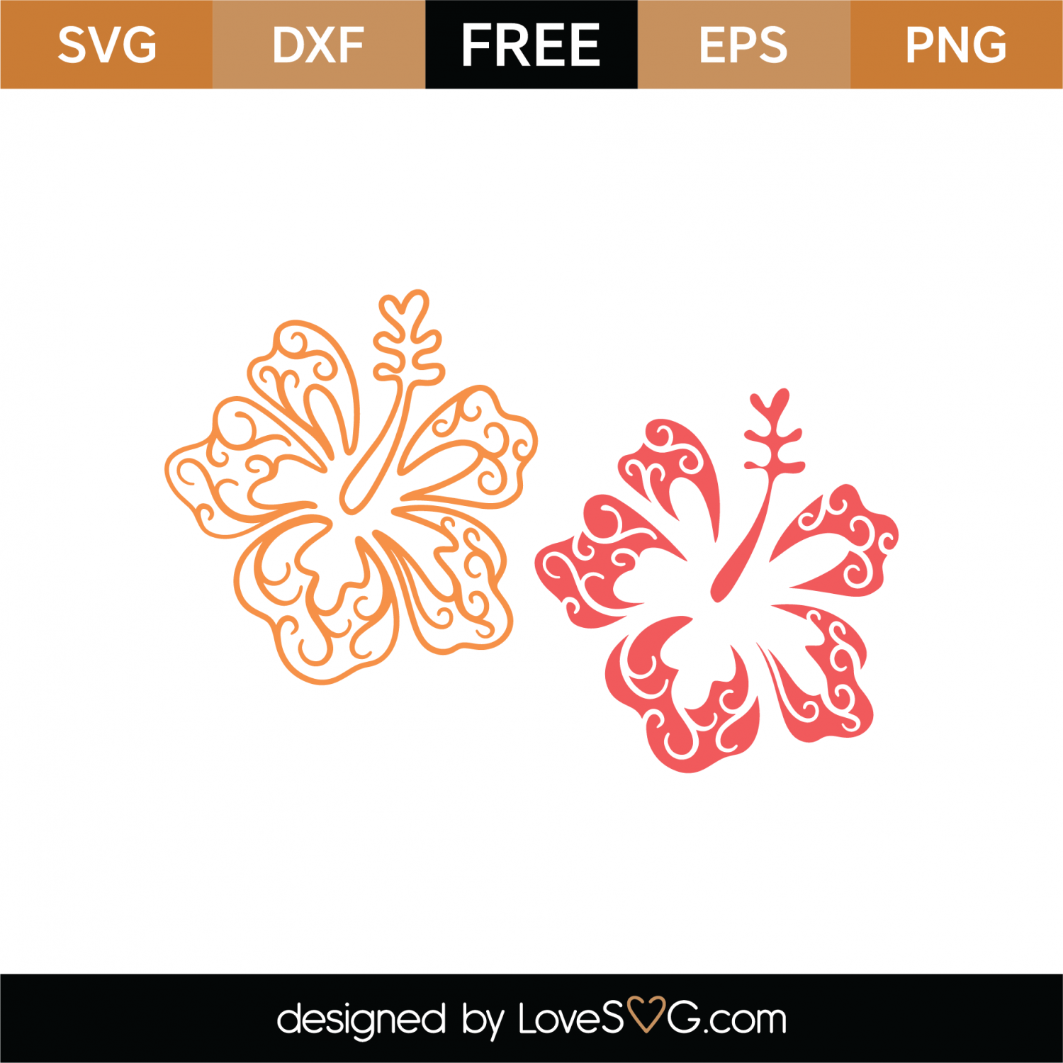 Free Tropical Flowers SVG Cut File | Lovesvg.com