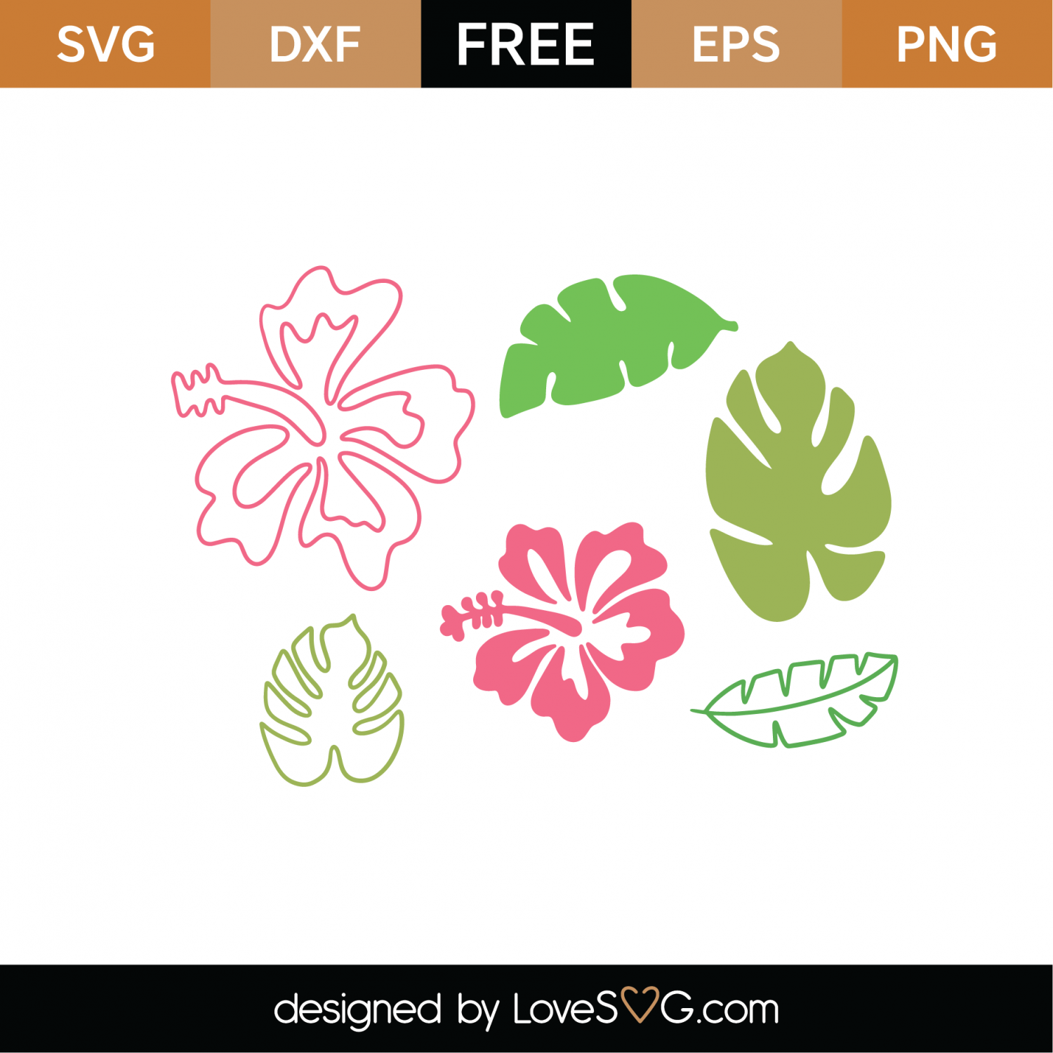 Download Free Tropical Flowers SVG Cut File | Lovesvg.com